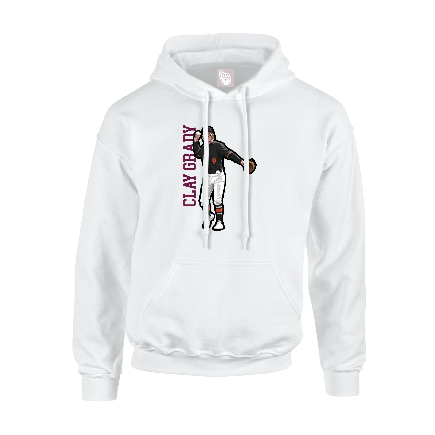 Youth Hoodie — Name Vertical in White