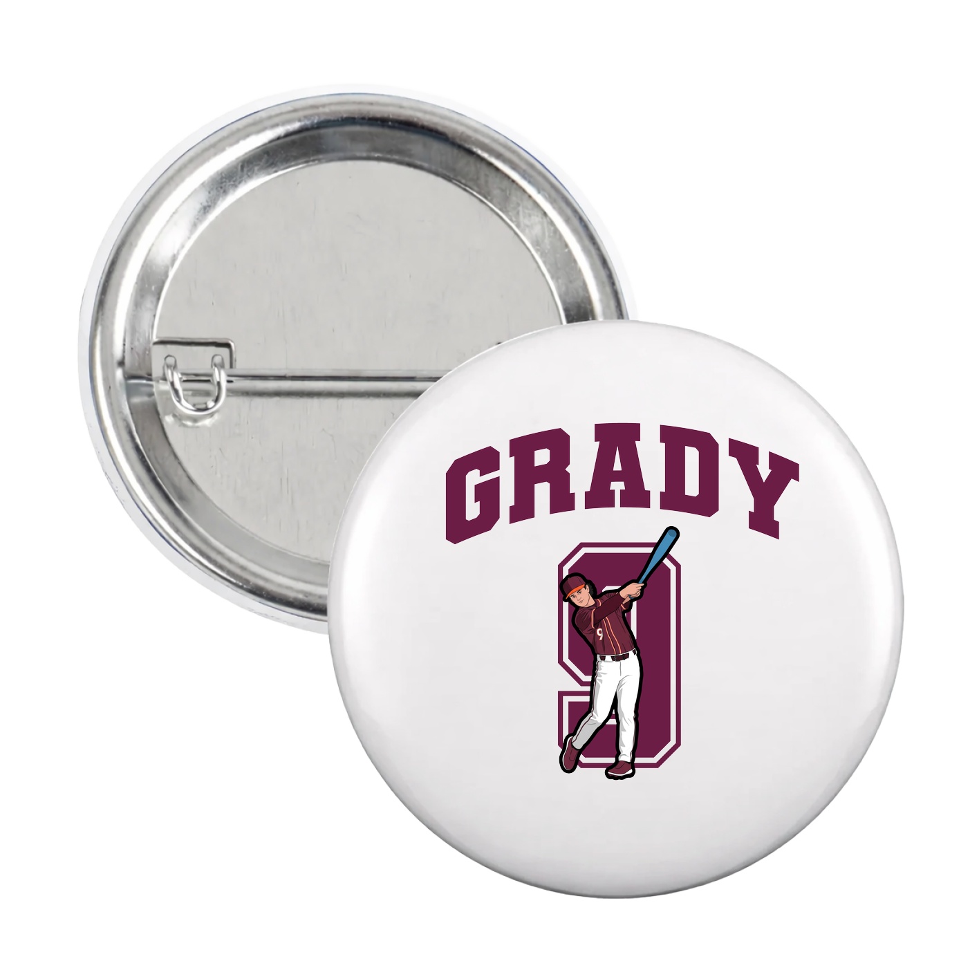 Game Day Button — Number in White