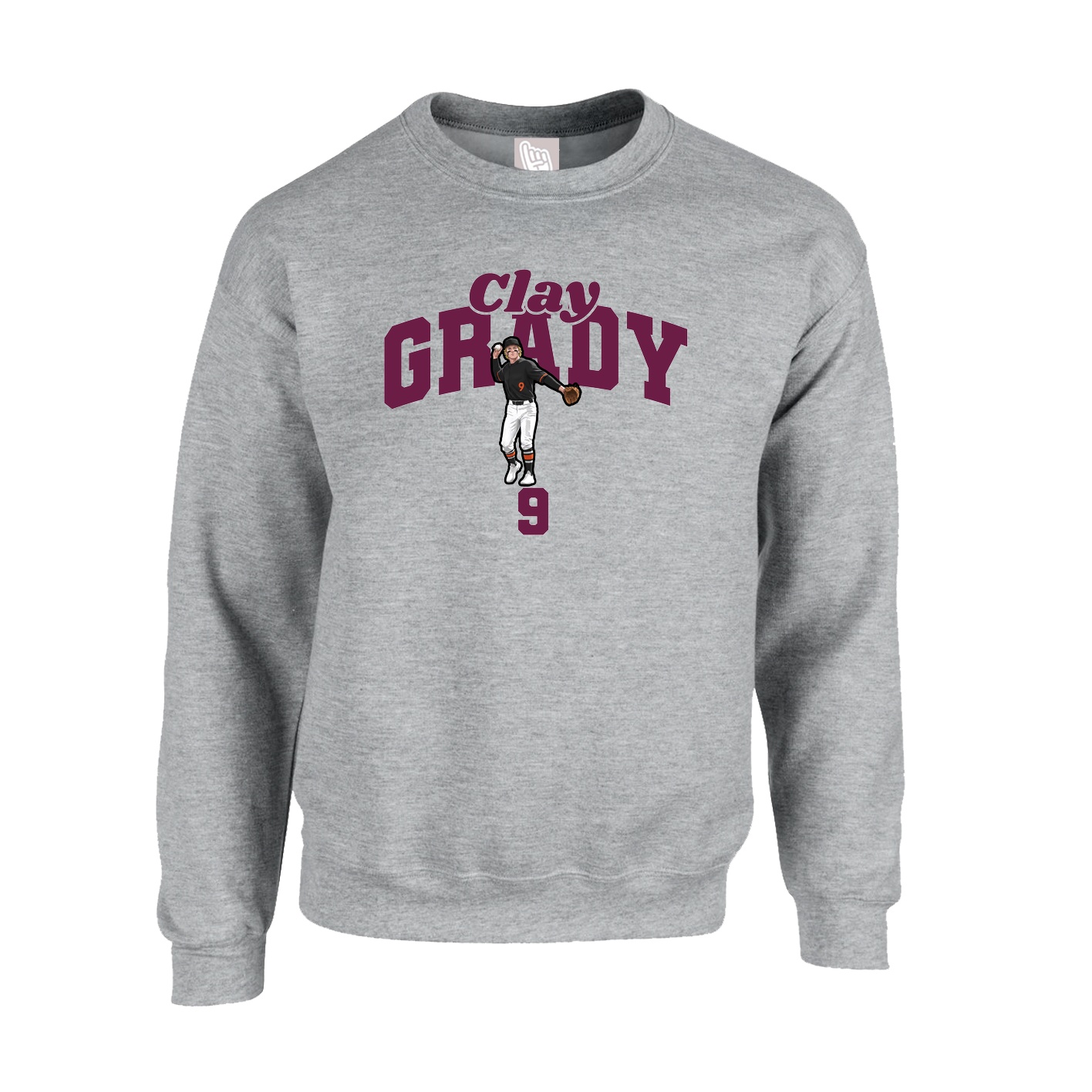 Fleece Crew — Signature Arch in Grey