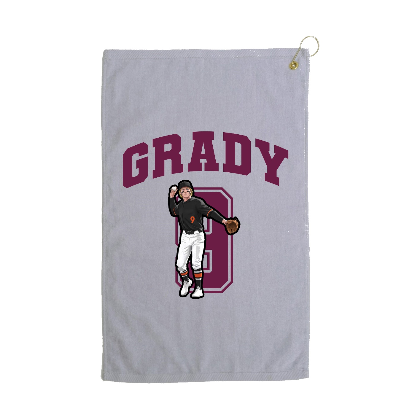 Golf Towel — Number in Grey