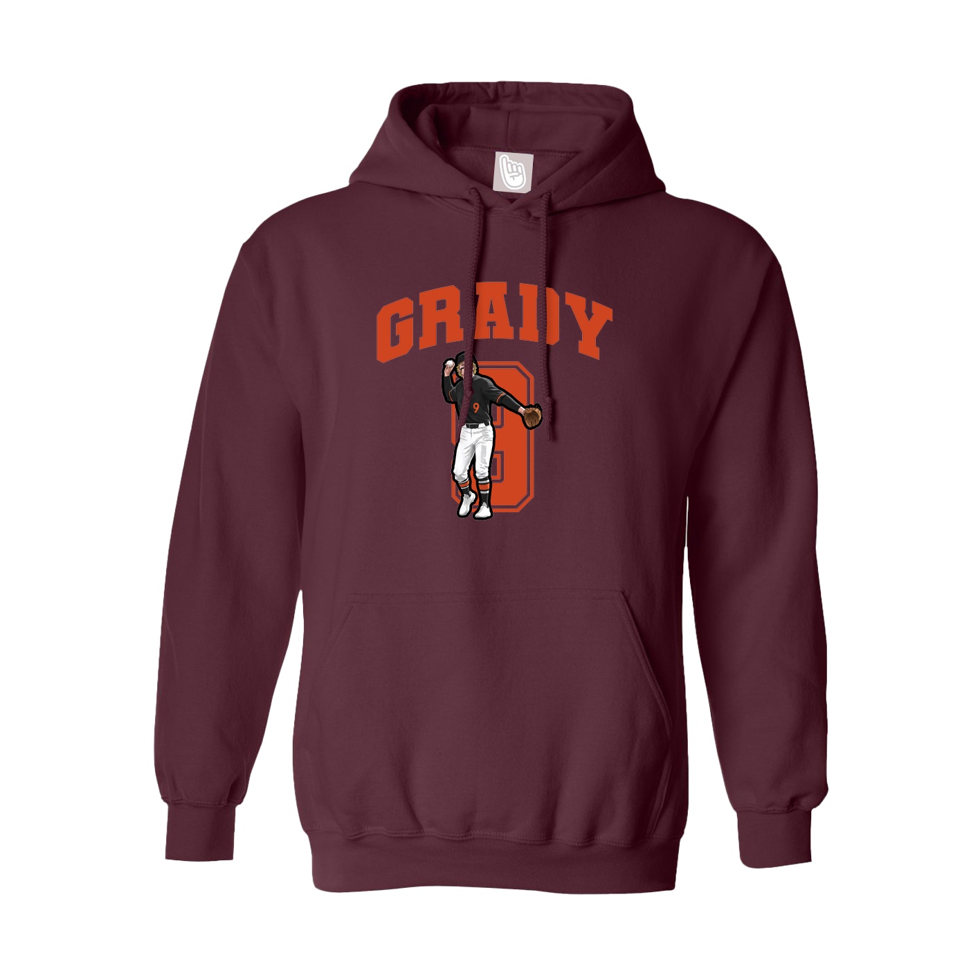 Hoodie — Number in Maroon