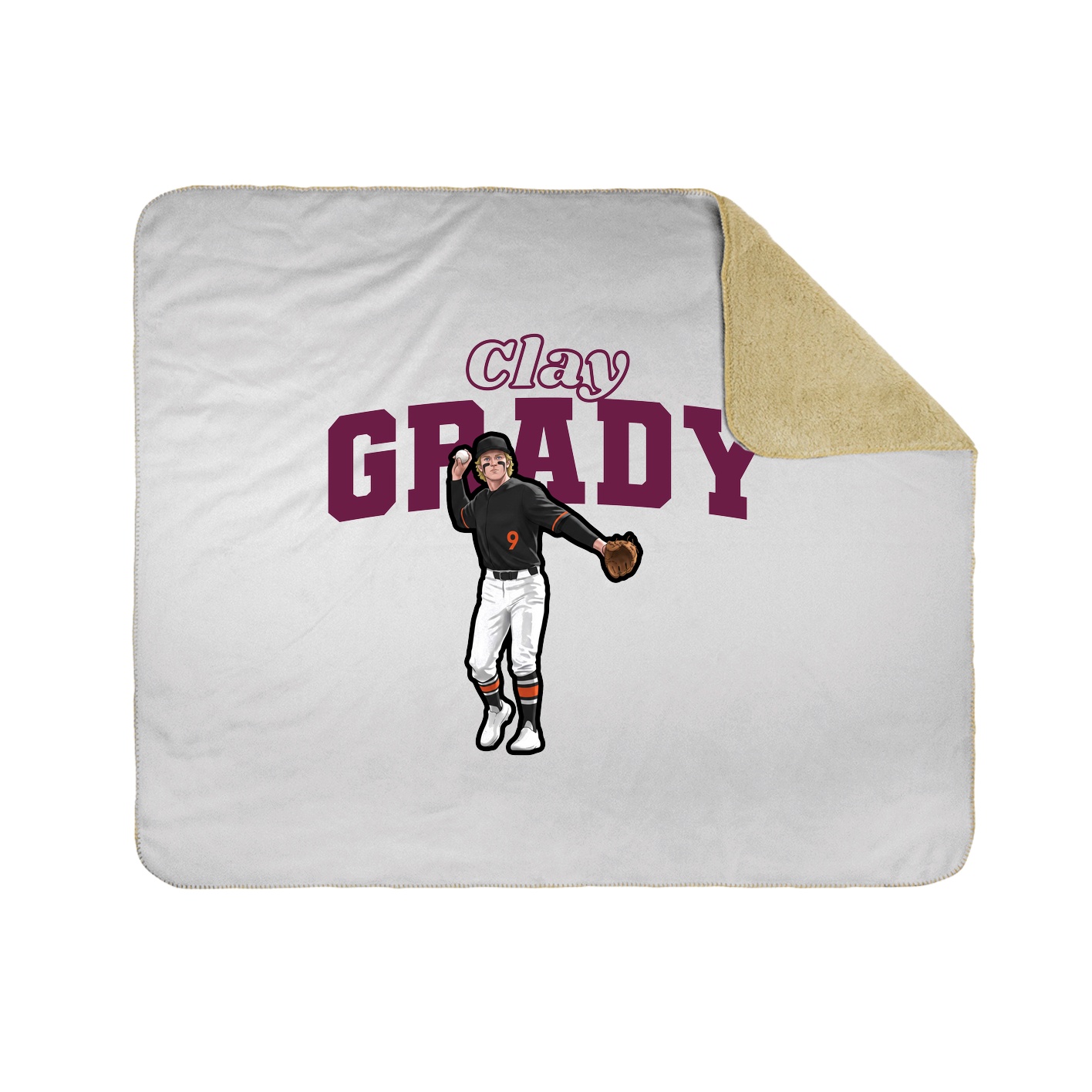 Throw Blanket — Name Arch in White