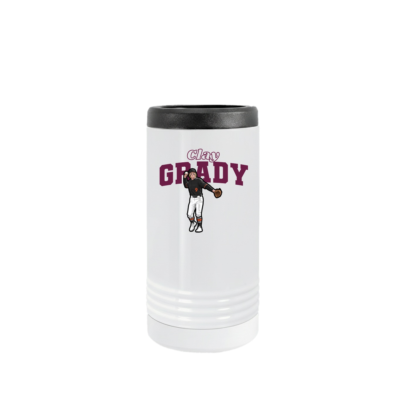 Slim Beverage Holder — Name Arch in White