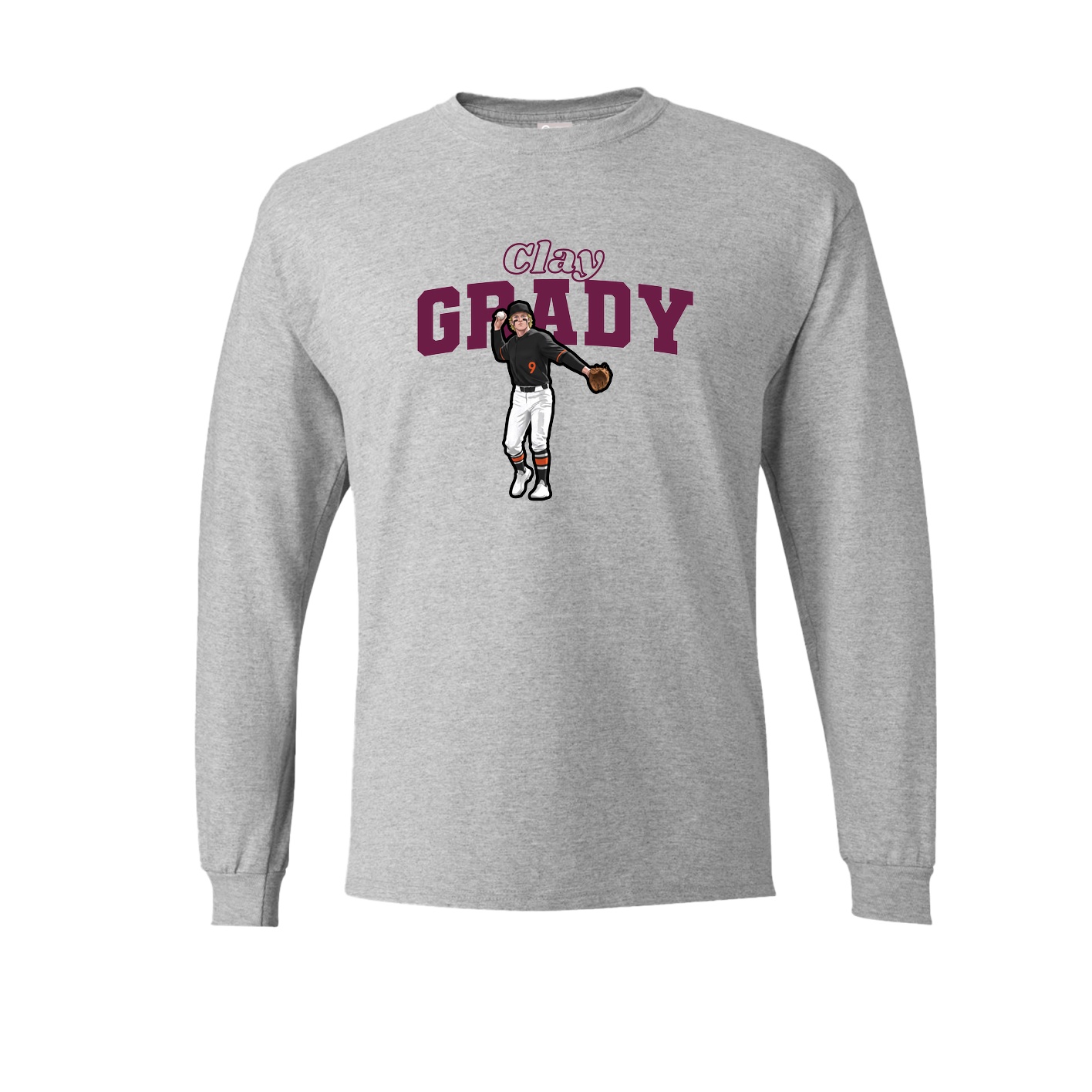 Long Sleeve Tee — Name Arch in Grey