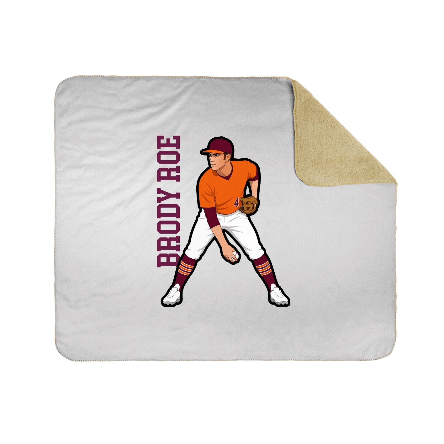 Throw Blanket — Name Vertical in White