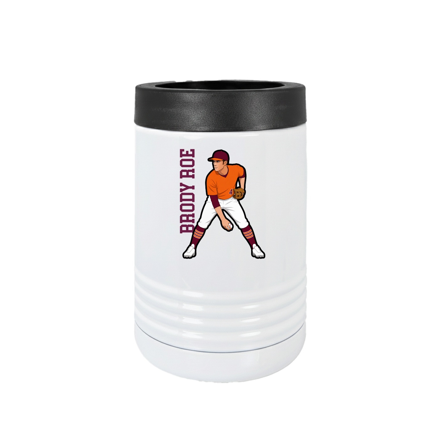Beverage Holder — Name Vertical in White