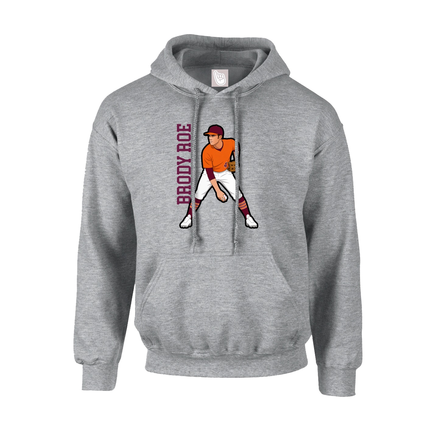 Youth Hoodie — Name Vertical in Grey