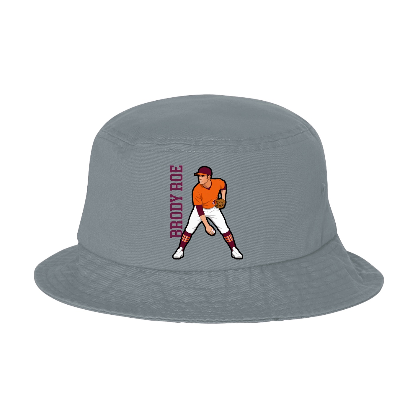 Bucket Cap — Name Vertical in Grey