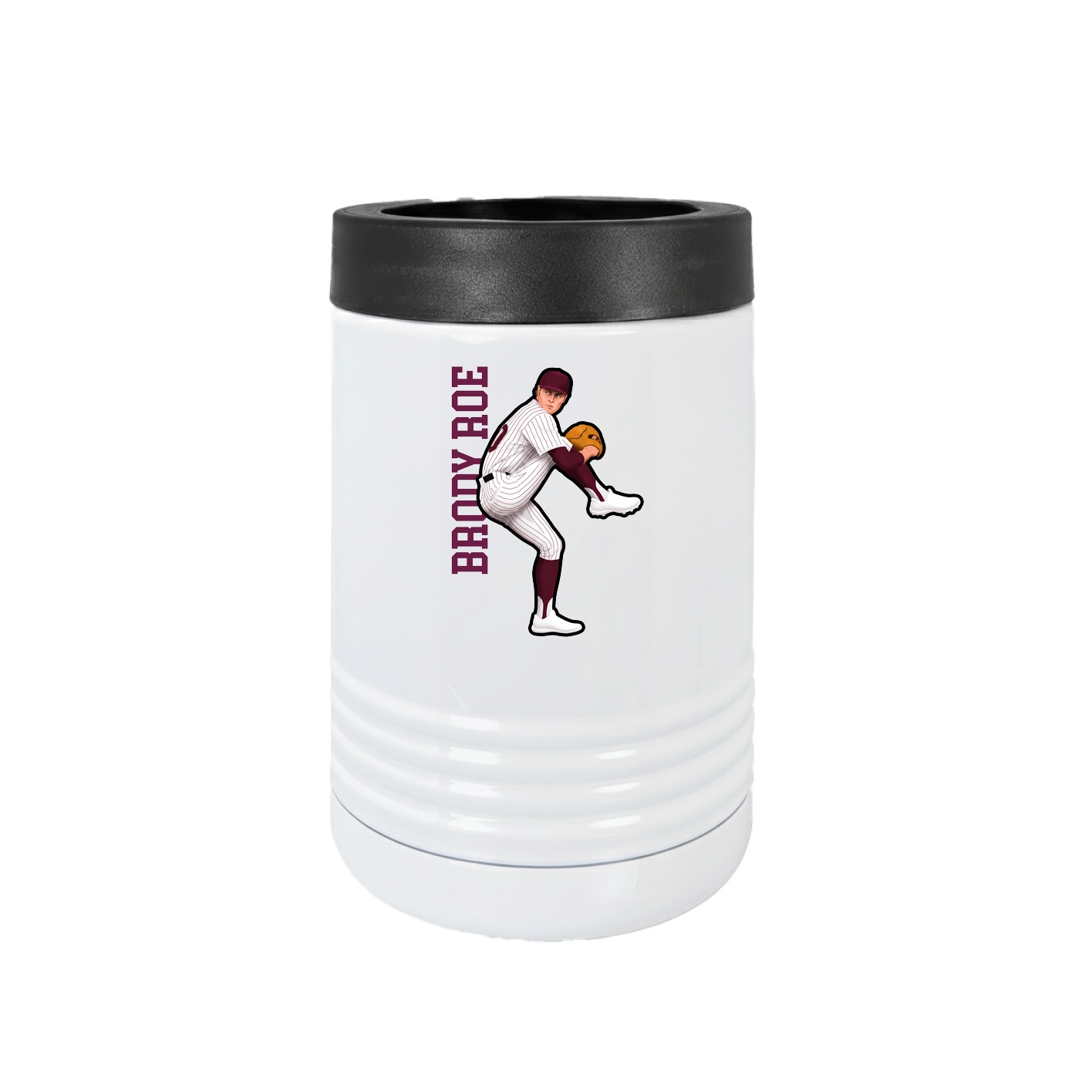 Beverage Holder — Name Vertical in White