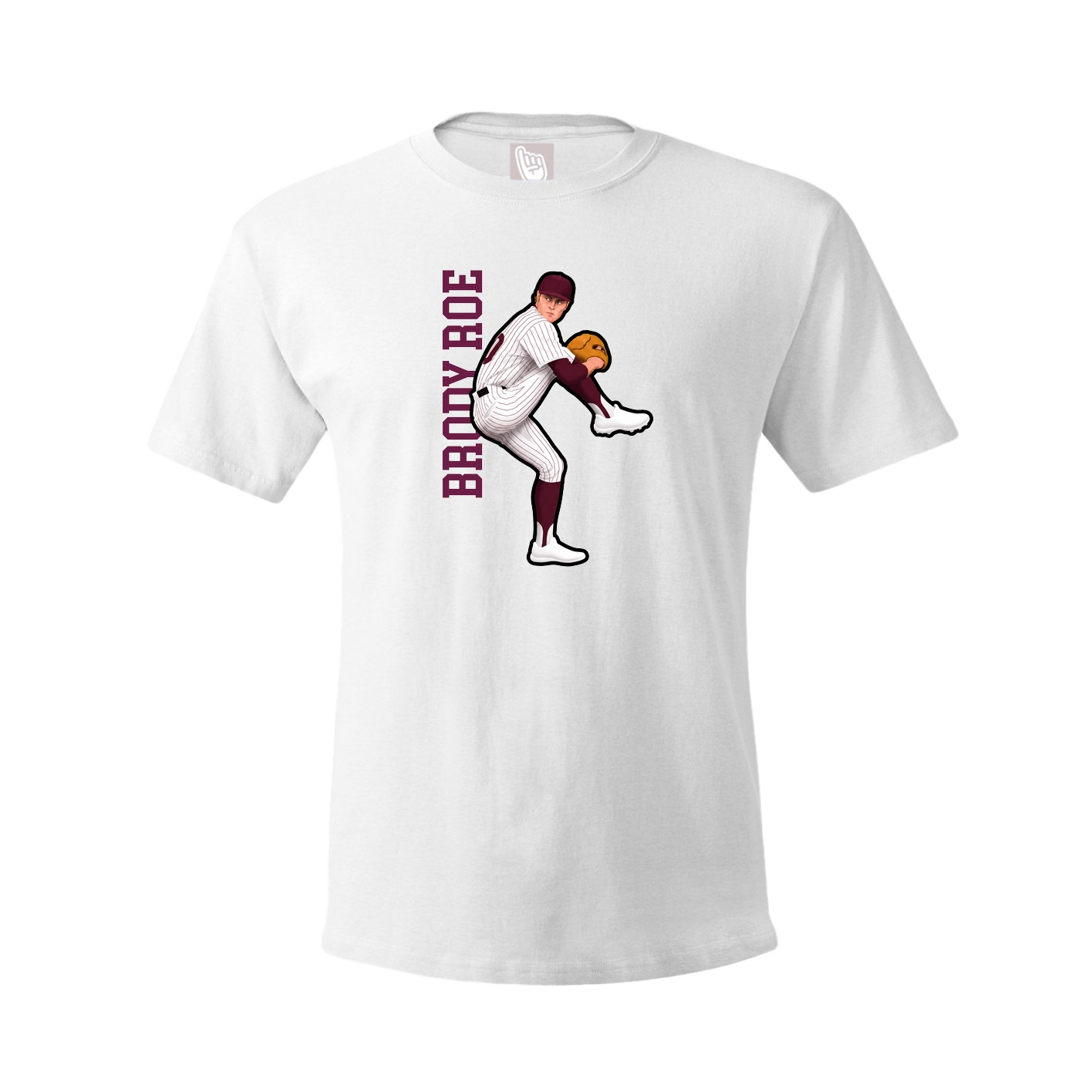 Youth Tee — Name Vertical in White