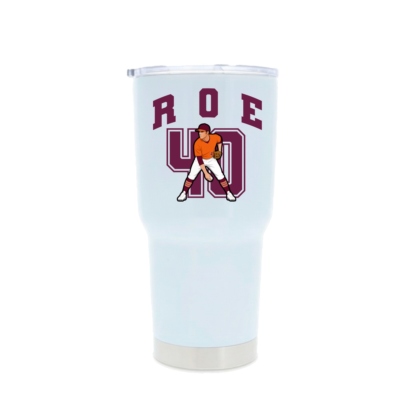 30oz Stainless Steel Tumbler — Number in White