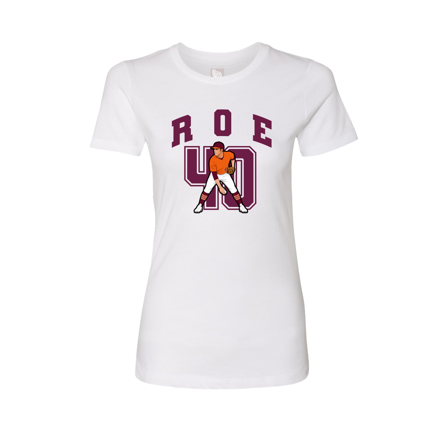 Fitted Women's Tee — Number in White