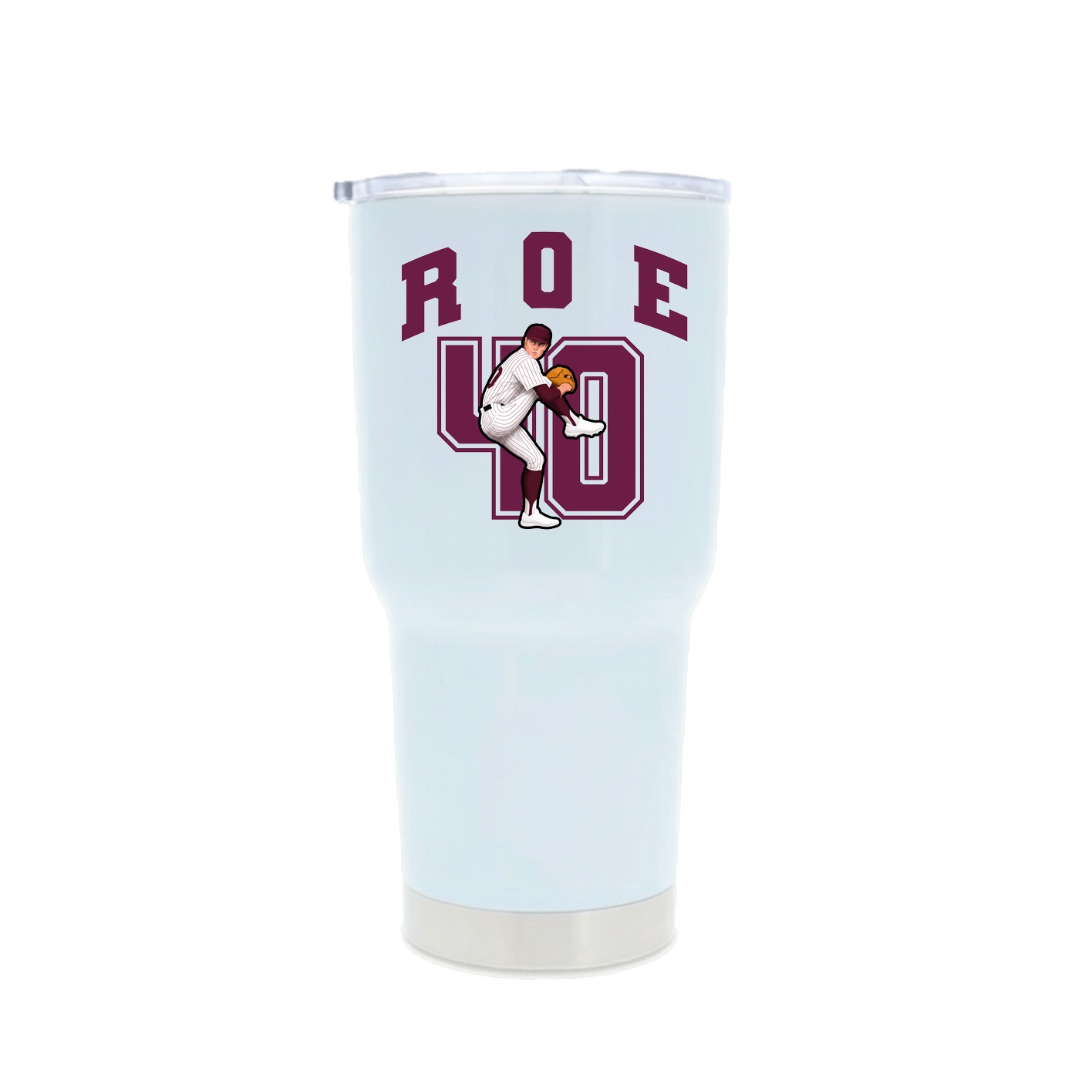 30oz Stainless Steel Tumbler — Number in White