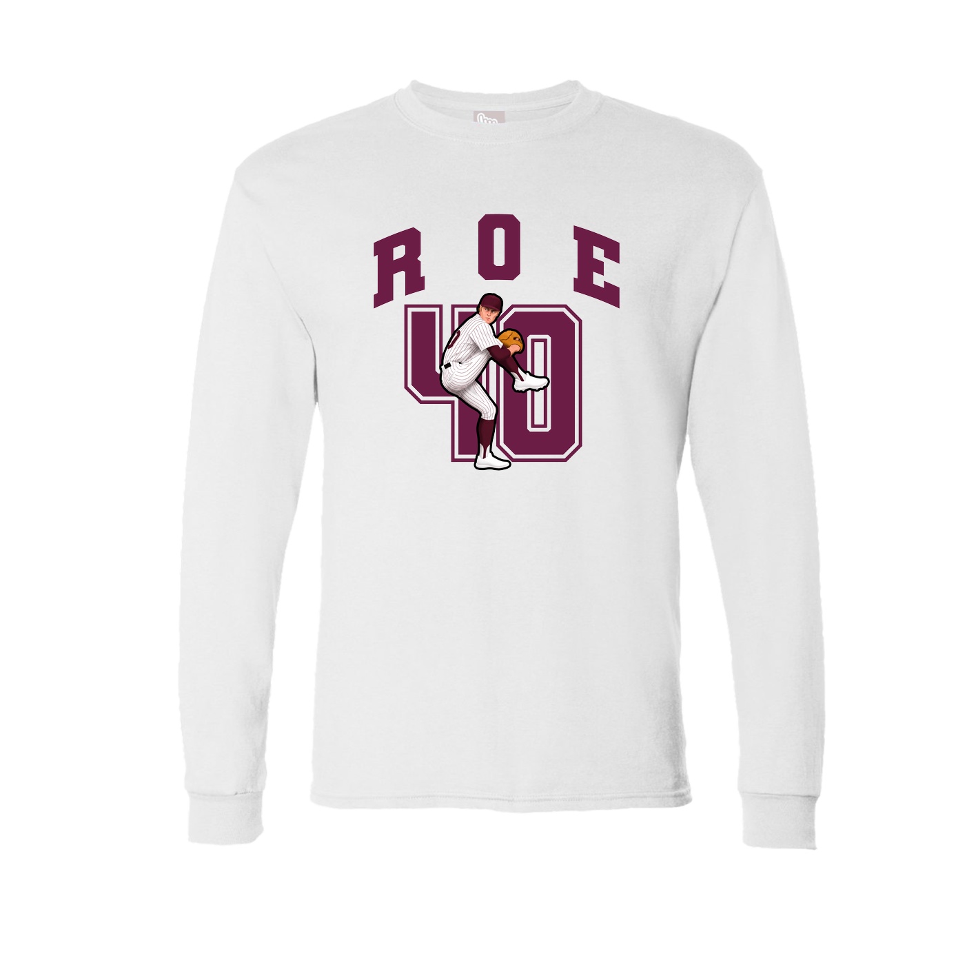 Long Sleeve Tee — Number in White