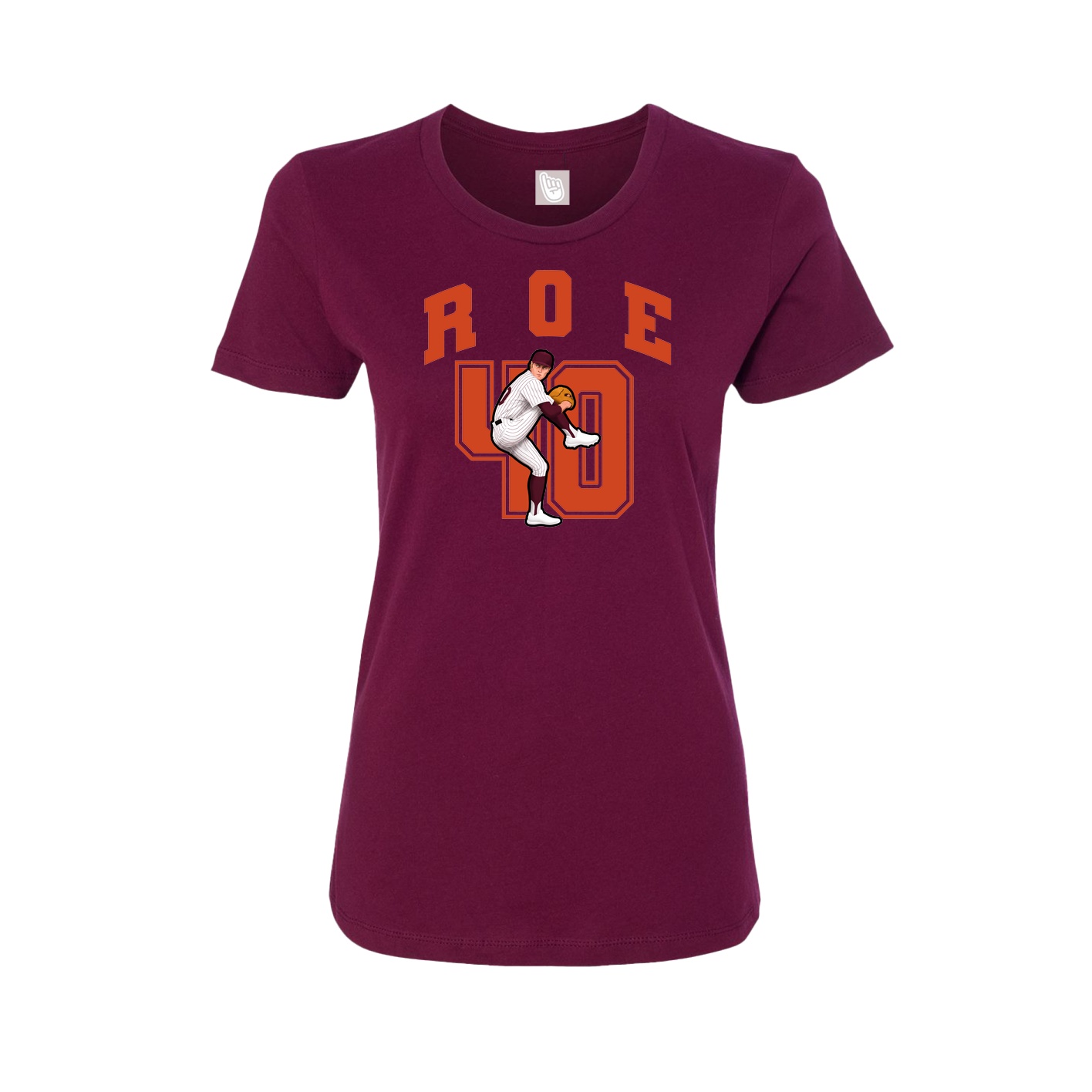 Fitted Women's Tee — Number in Maroon
