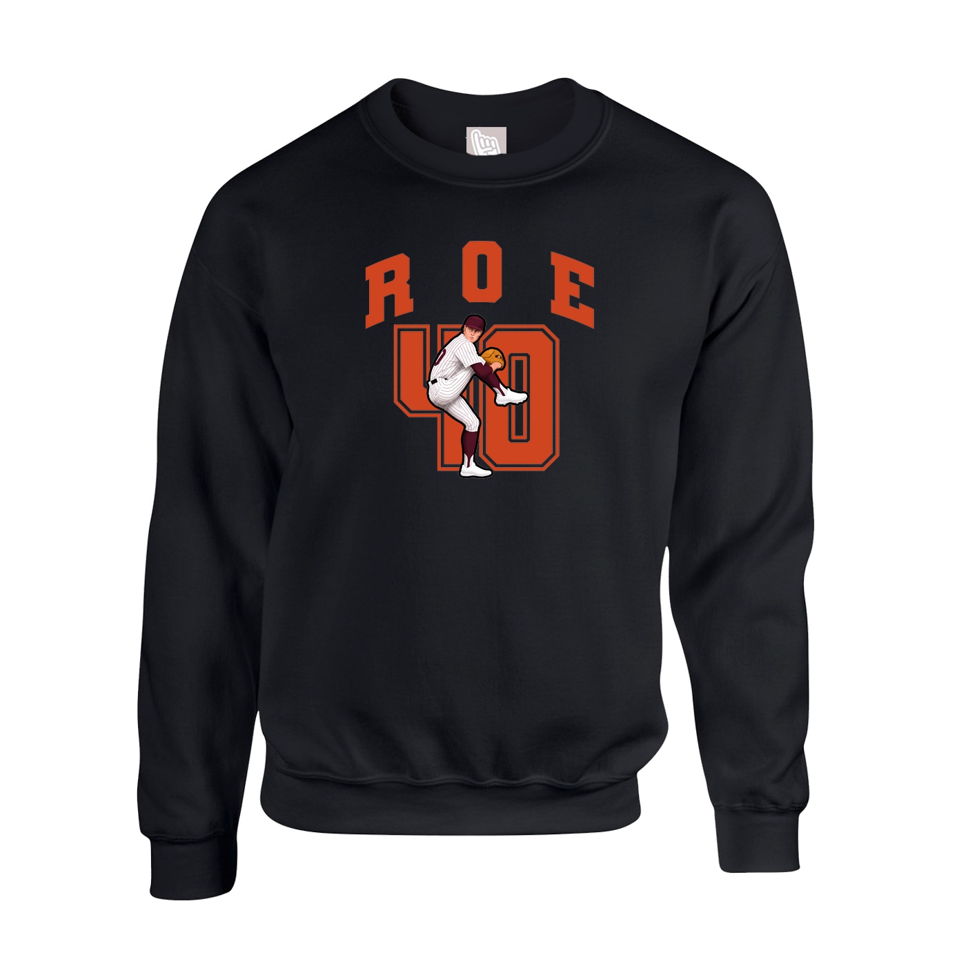 Fleece Crew — Number in Black