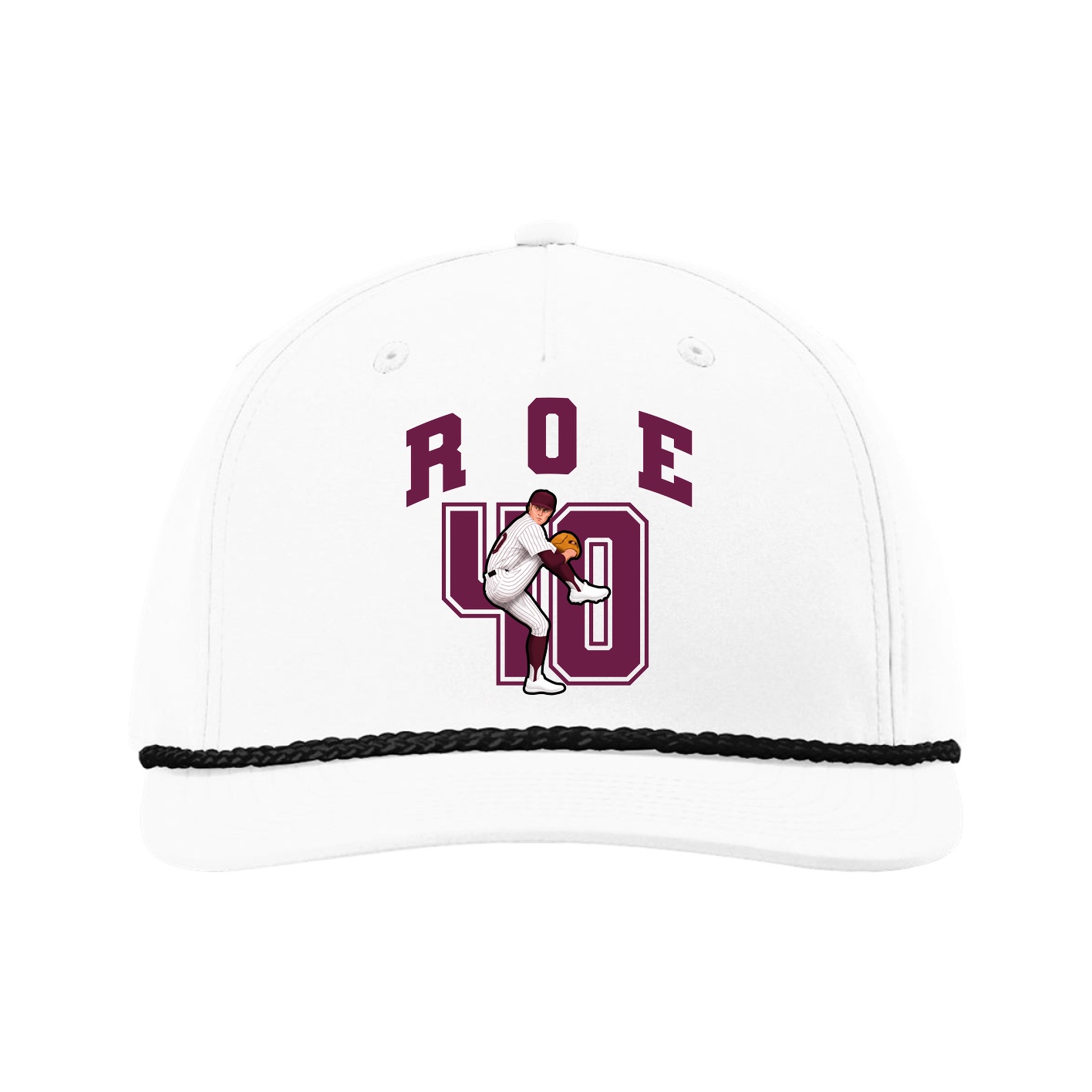 Five-Panel Classic Rope Cap — Number in White