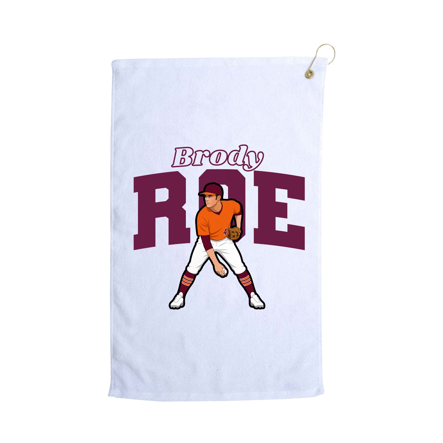 Golf Towel — Name Arch in White