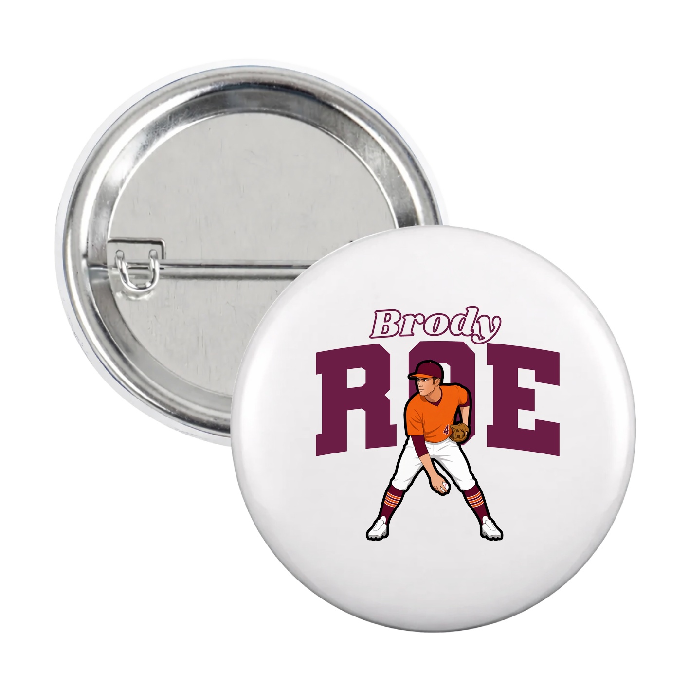 Game Day Button — Name Arch in White