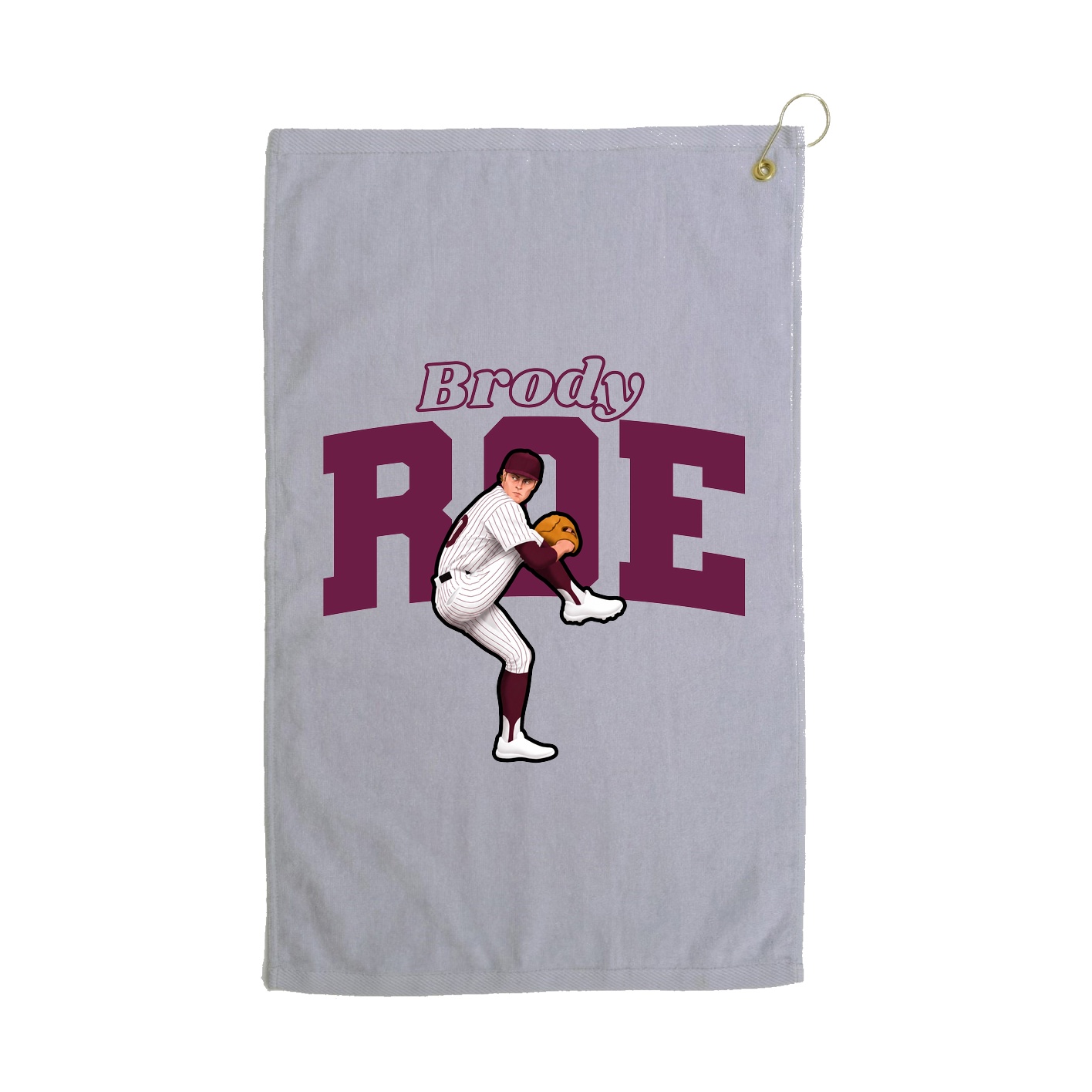 Golf Towel — Name Arch in Grey