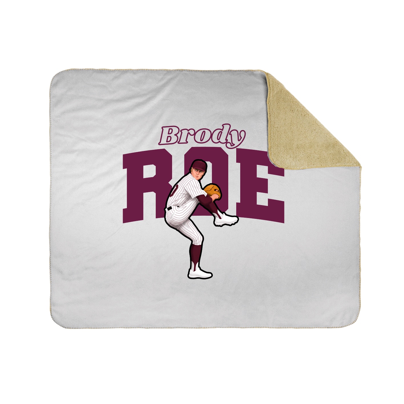 Throw Blanket — Name Arch in White