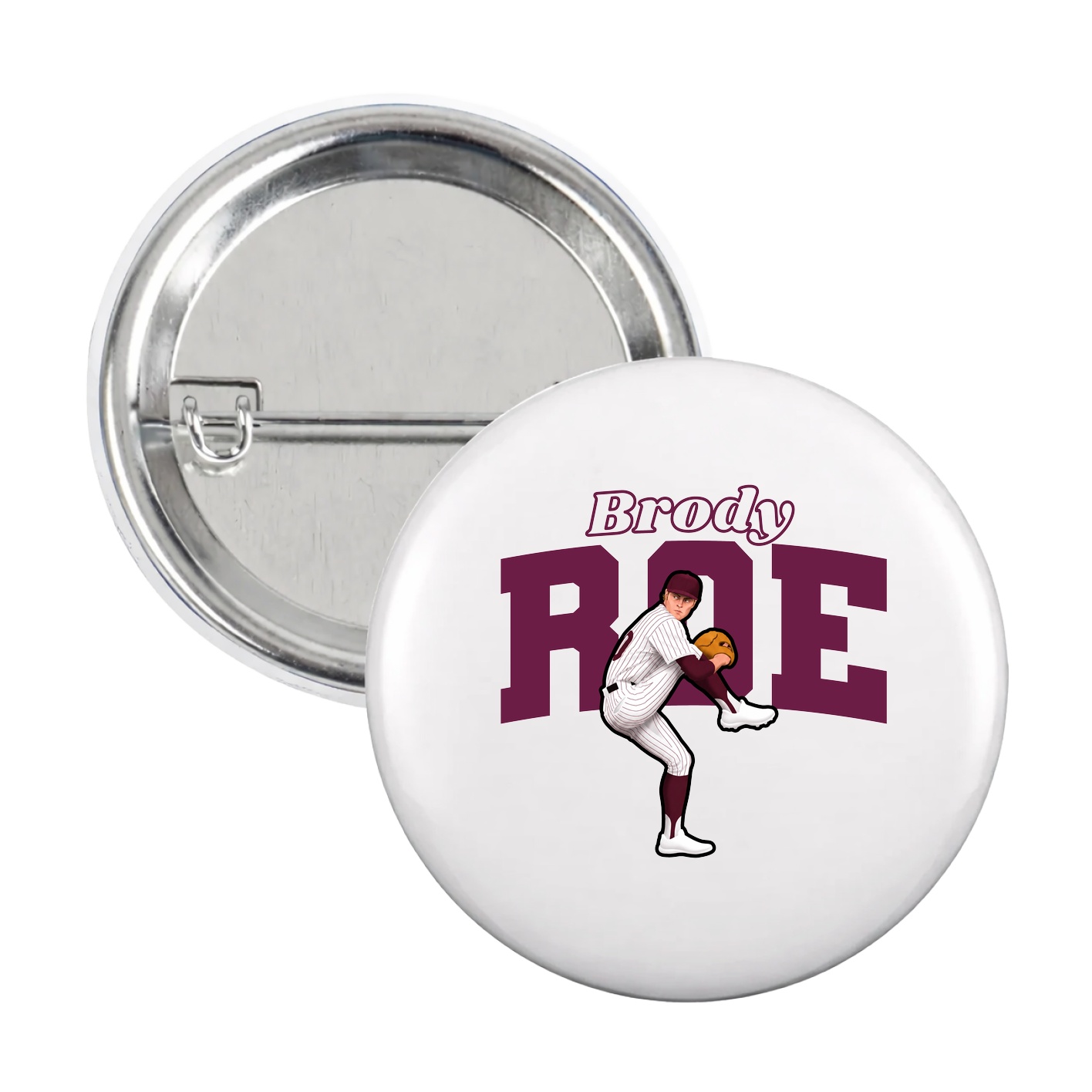 Game Day Button — Name Arch in White