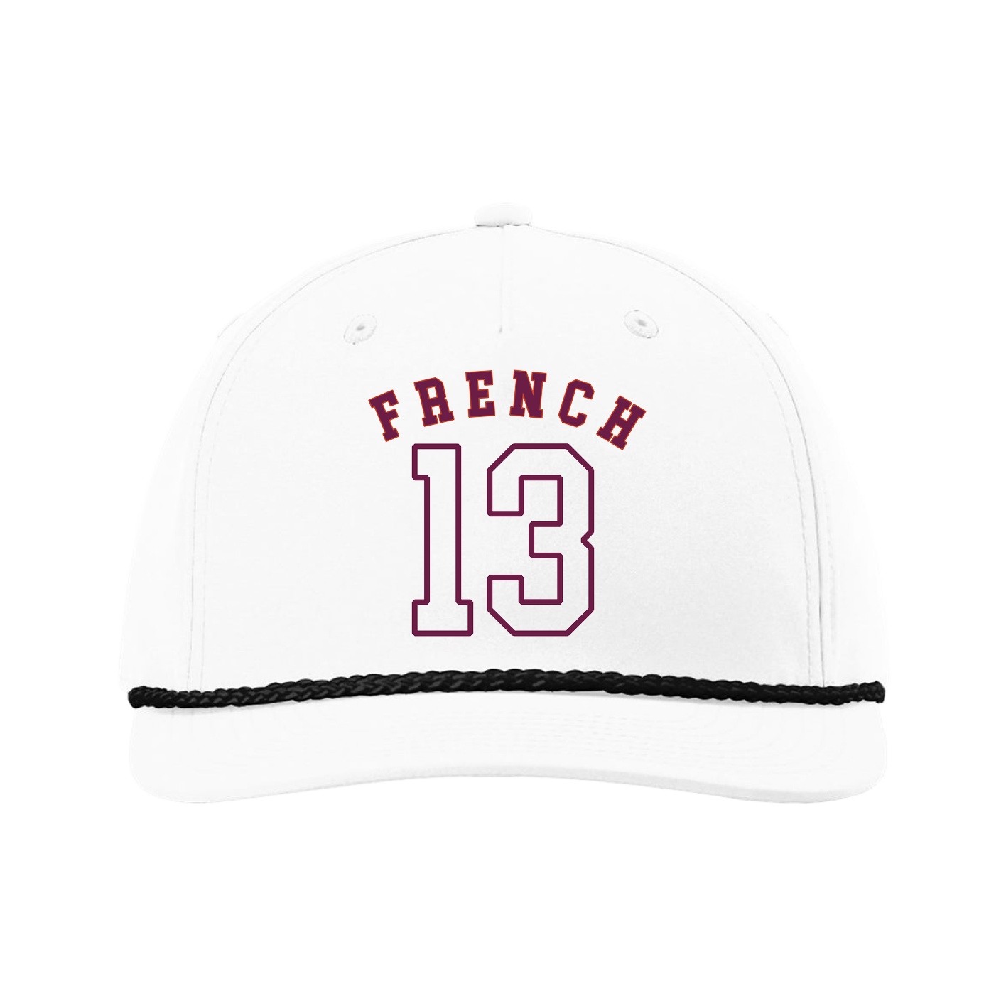 Five-Panel Classic Rope Cap — Shirsey Arch in White