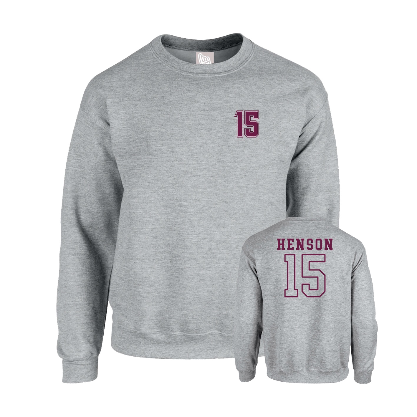 Fleece Crew — Chest Back in Grey