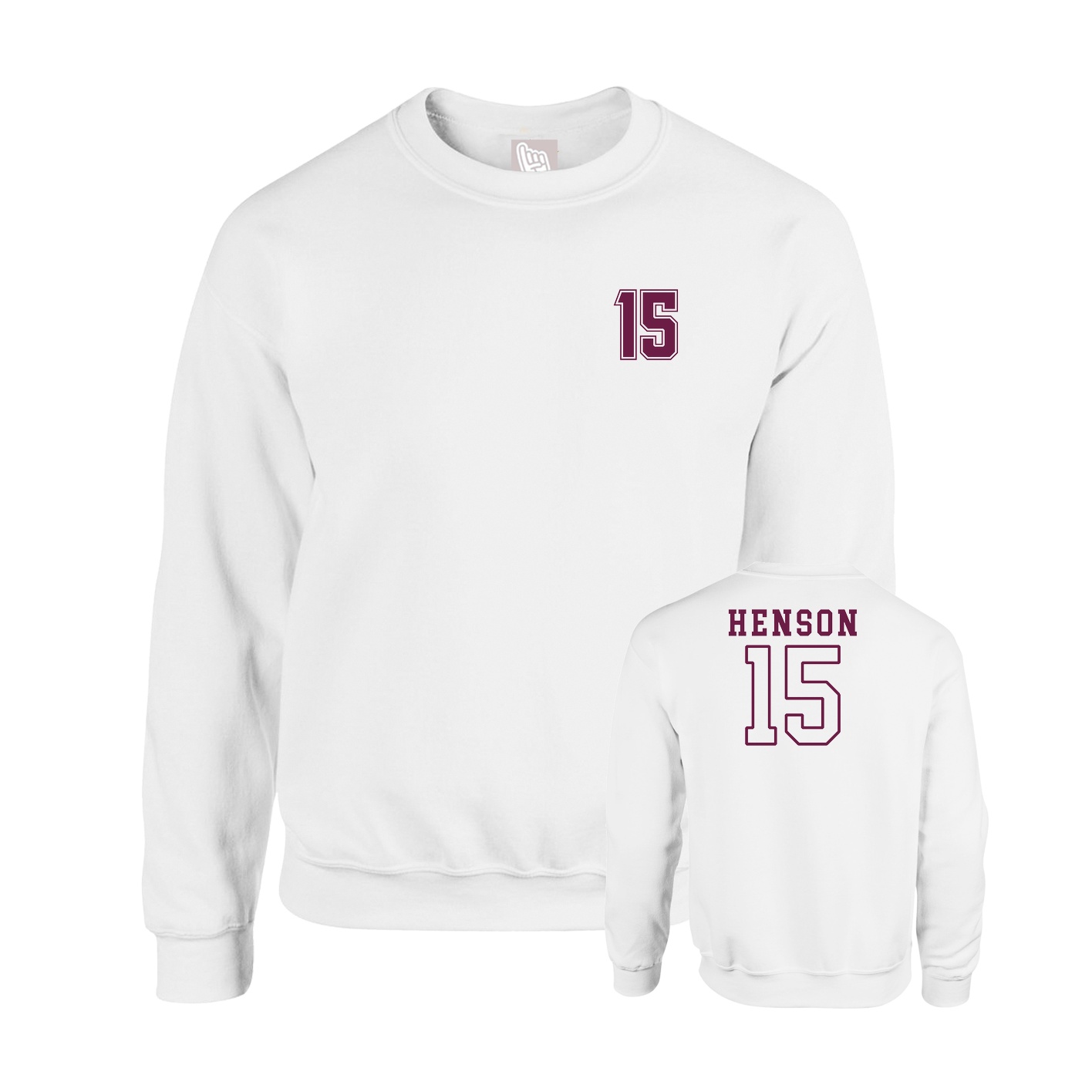 Fleece Crew — Chest Back in White