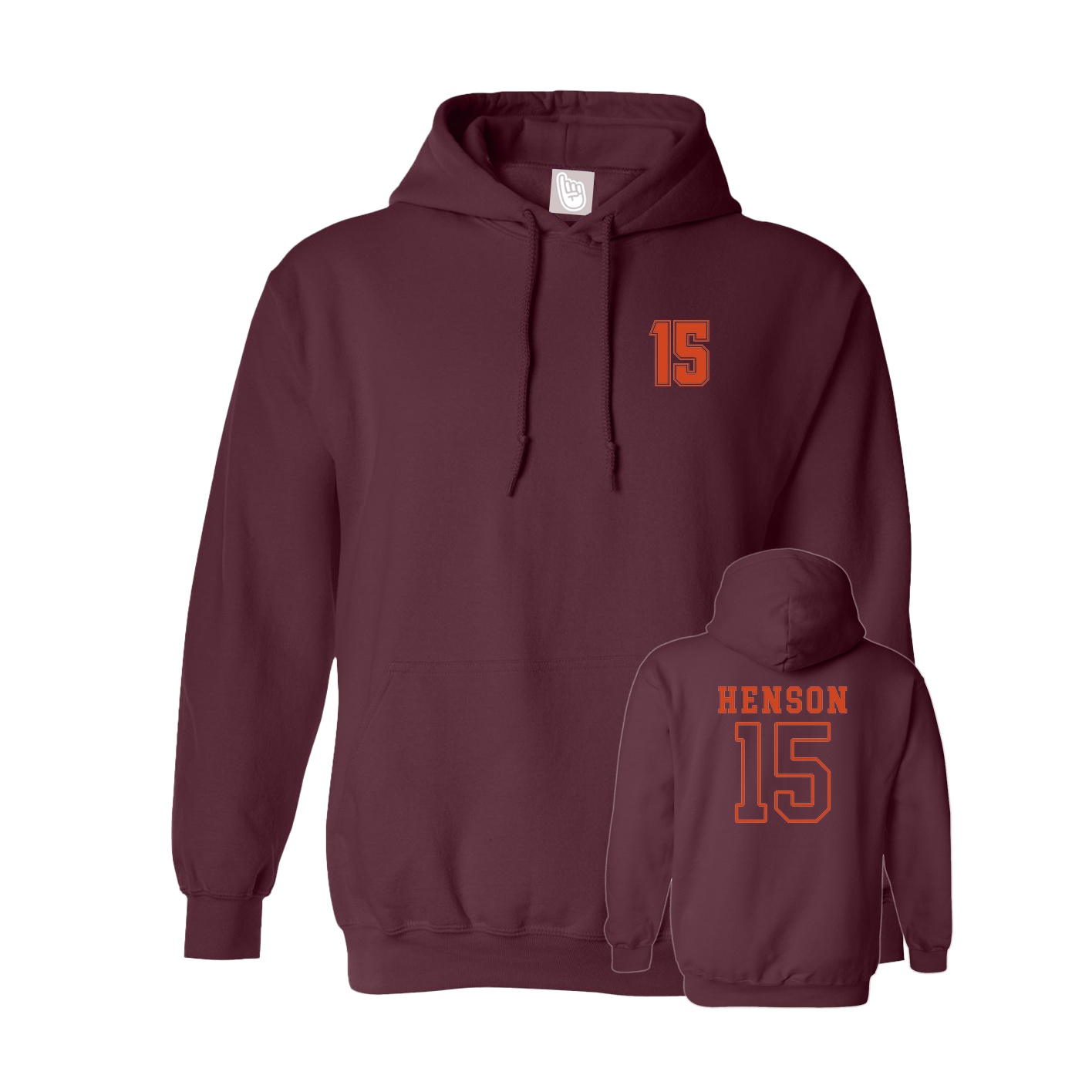 Youth Hoodie — Chest Back in Maroon