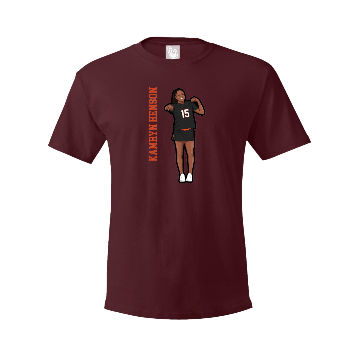 Youth Tee — Name Vertical in Maroon