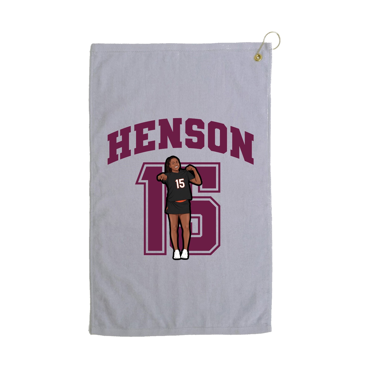 Golf Towel — Number in Grey