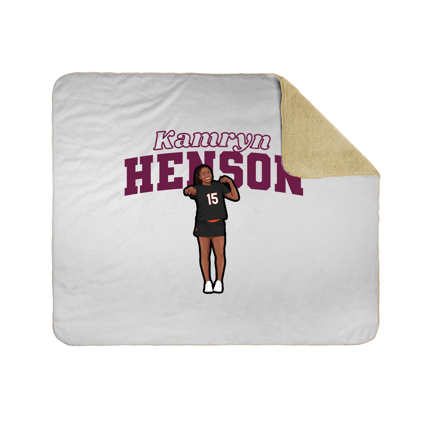 Throw Blanket — Name Arch in White