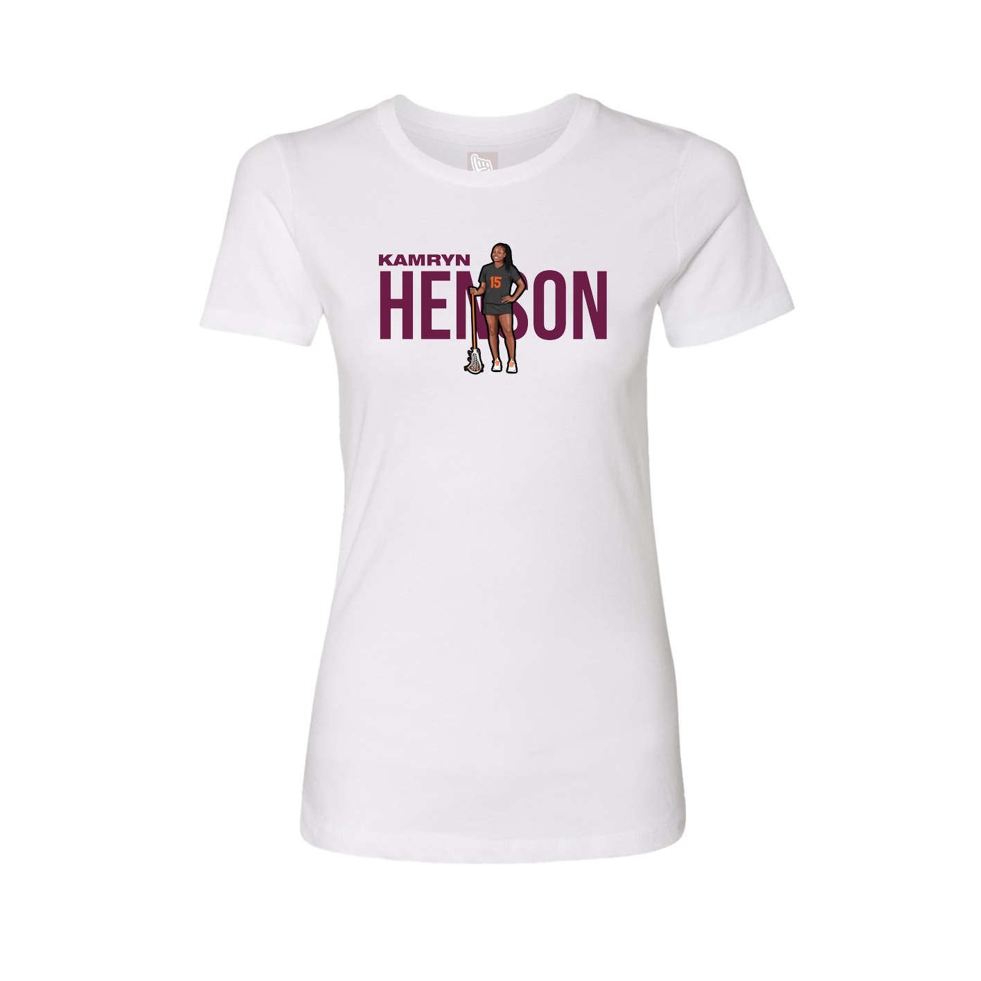 Fitted Women's Tee — Player Name in White