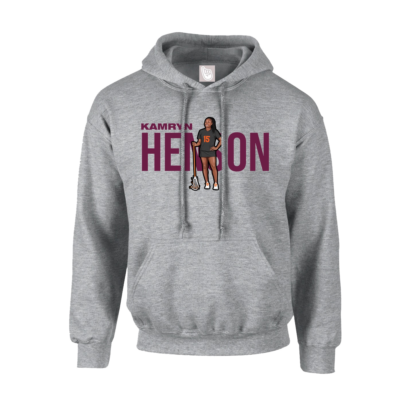 Hoodie — Player Name in Grey