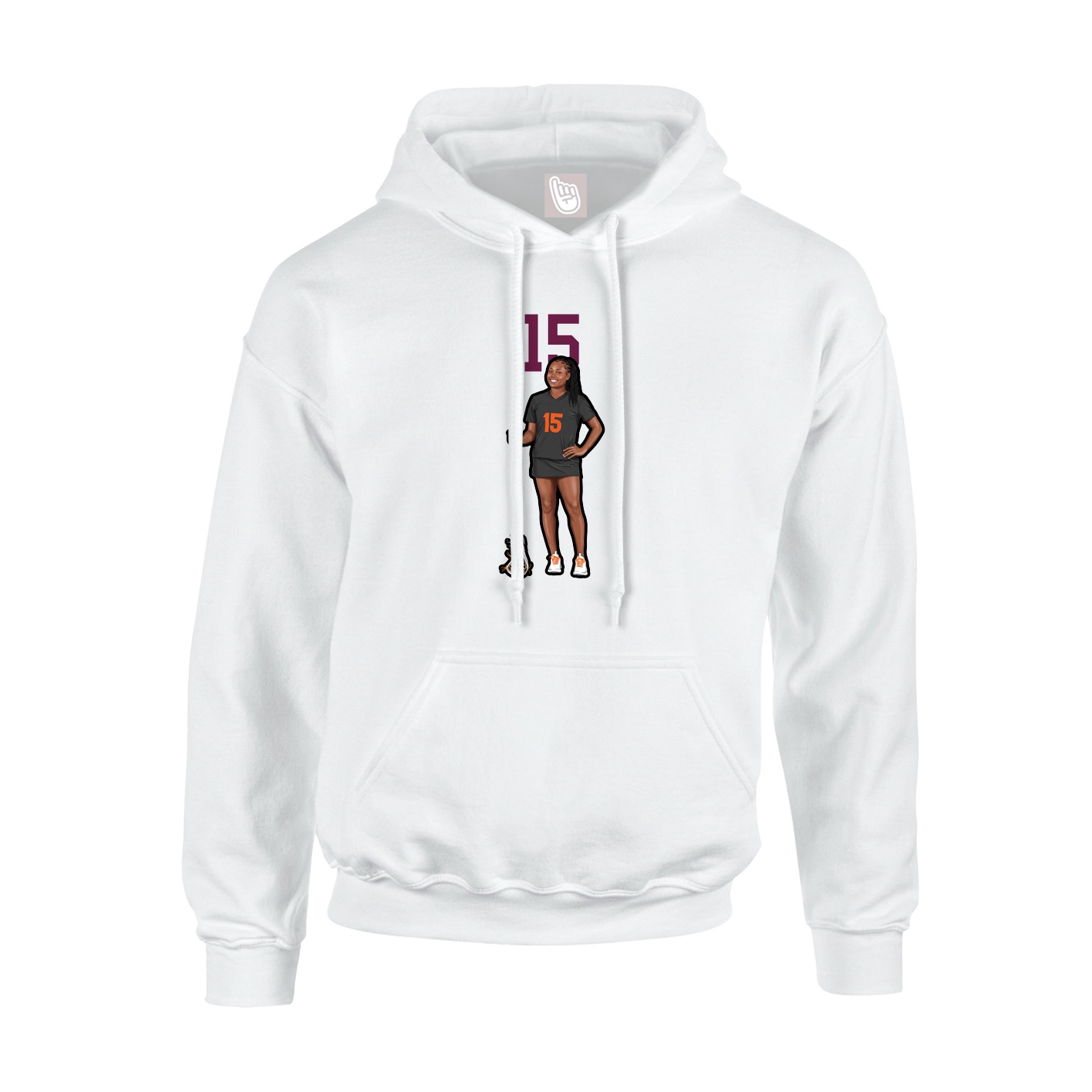 Youth Hoodie — Number Top in White