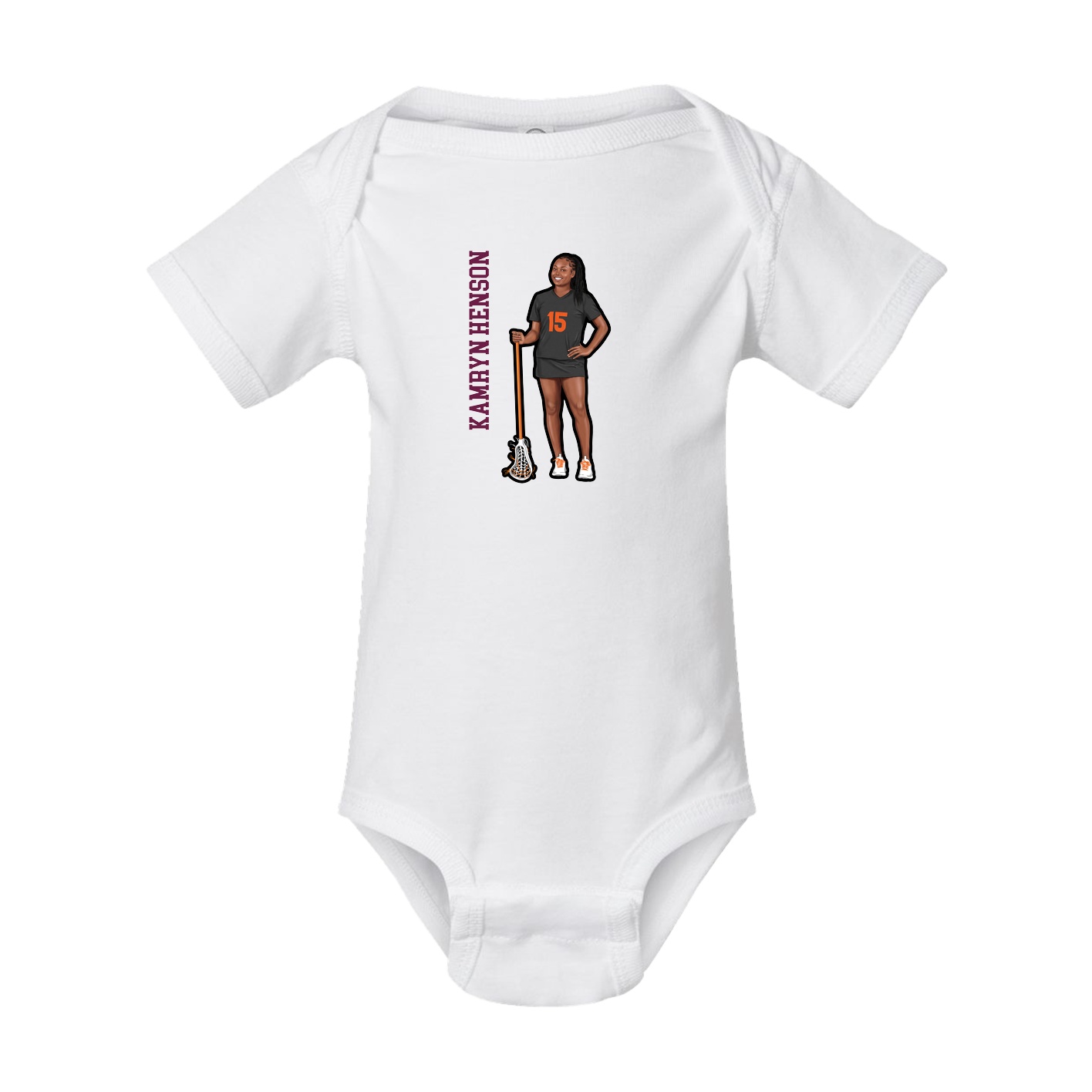 Baby Onesie — Name Vertical in White