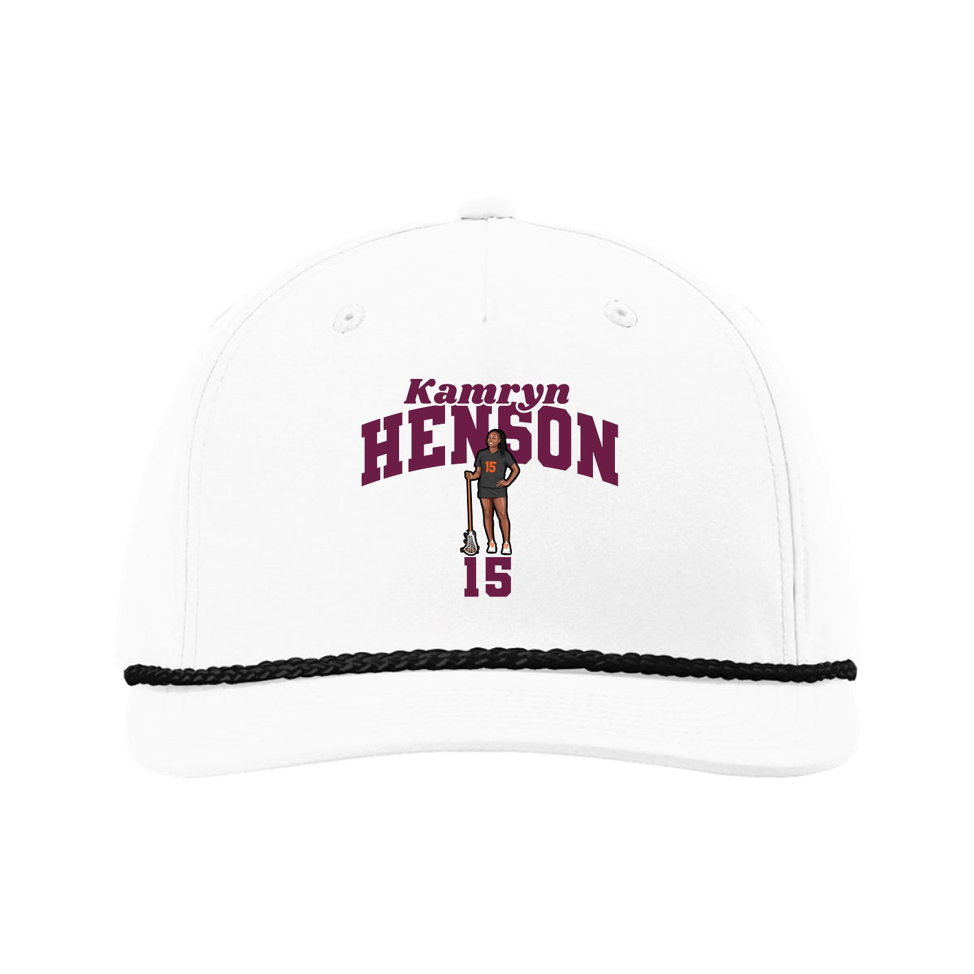 Five-Panel Classic Rope Cap — Signature Arch in White