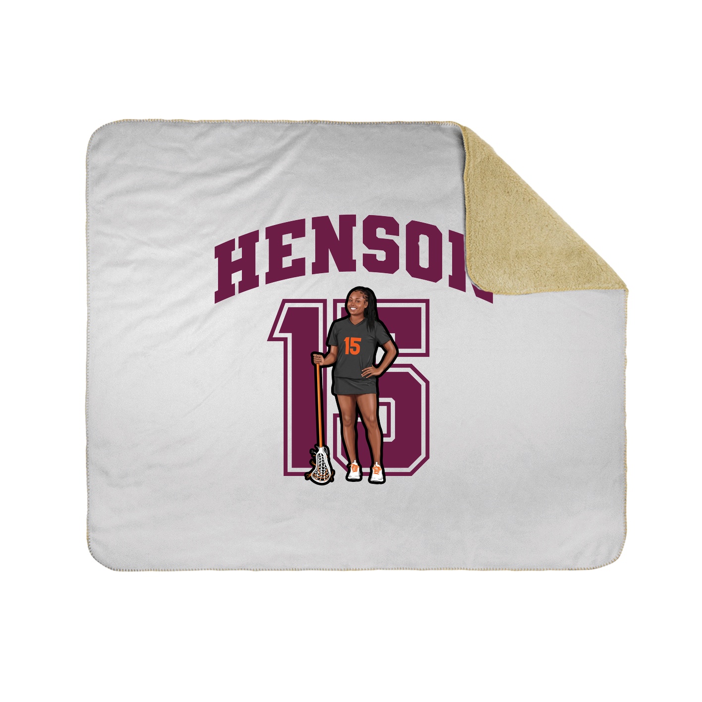 Throw Blanket — Number in White
