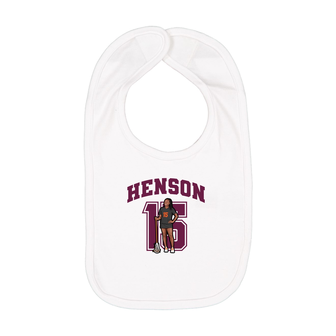 Infant Bib — Number in White