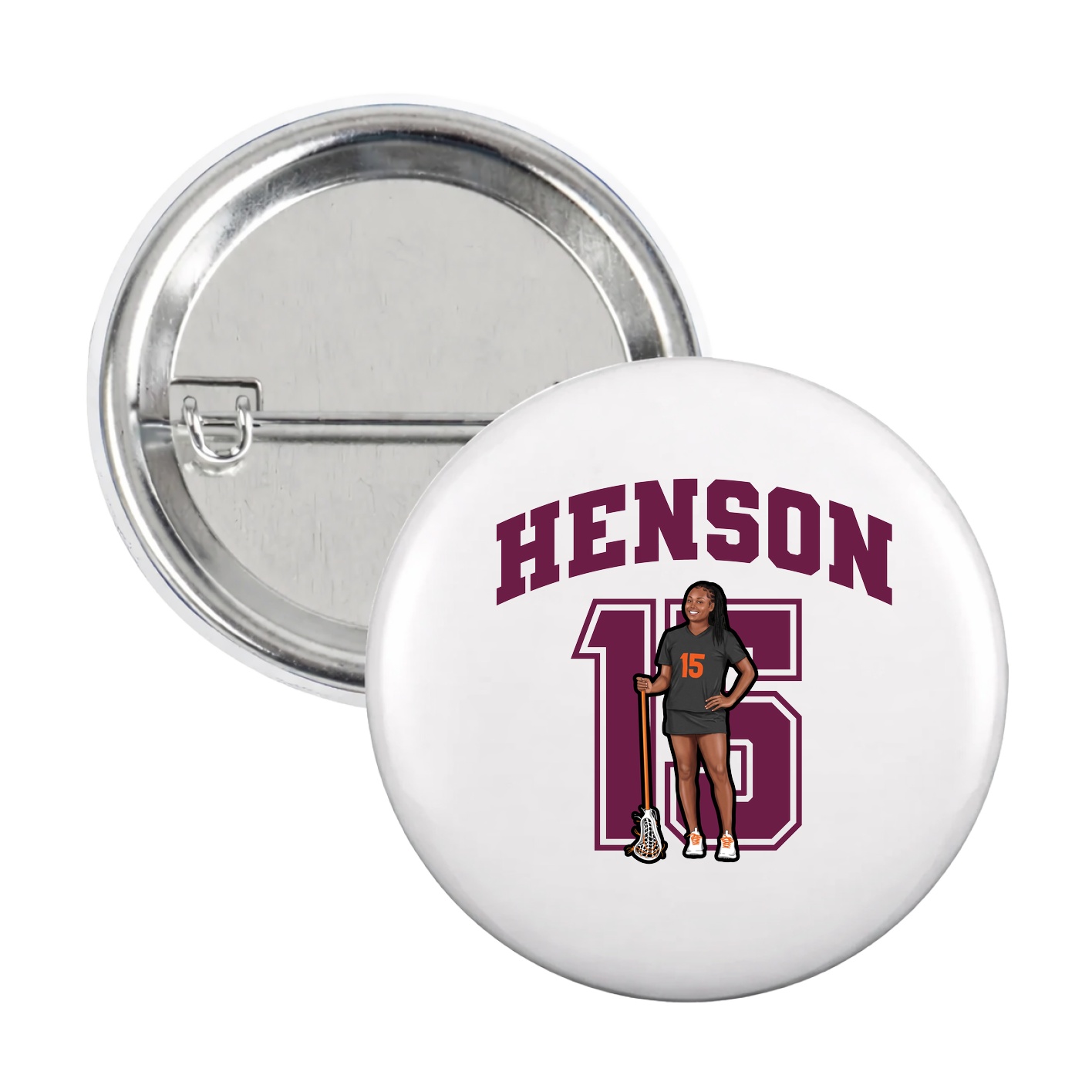 Game Day Button — Number in White