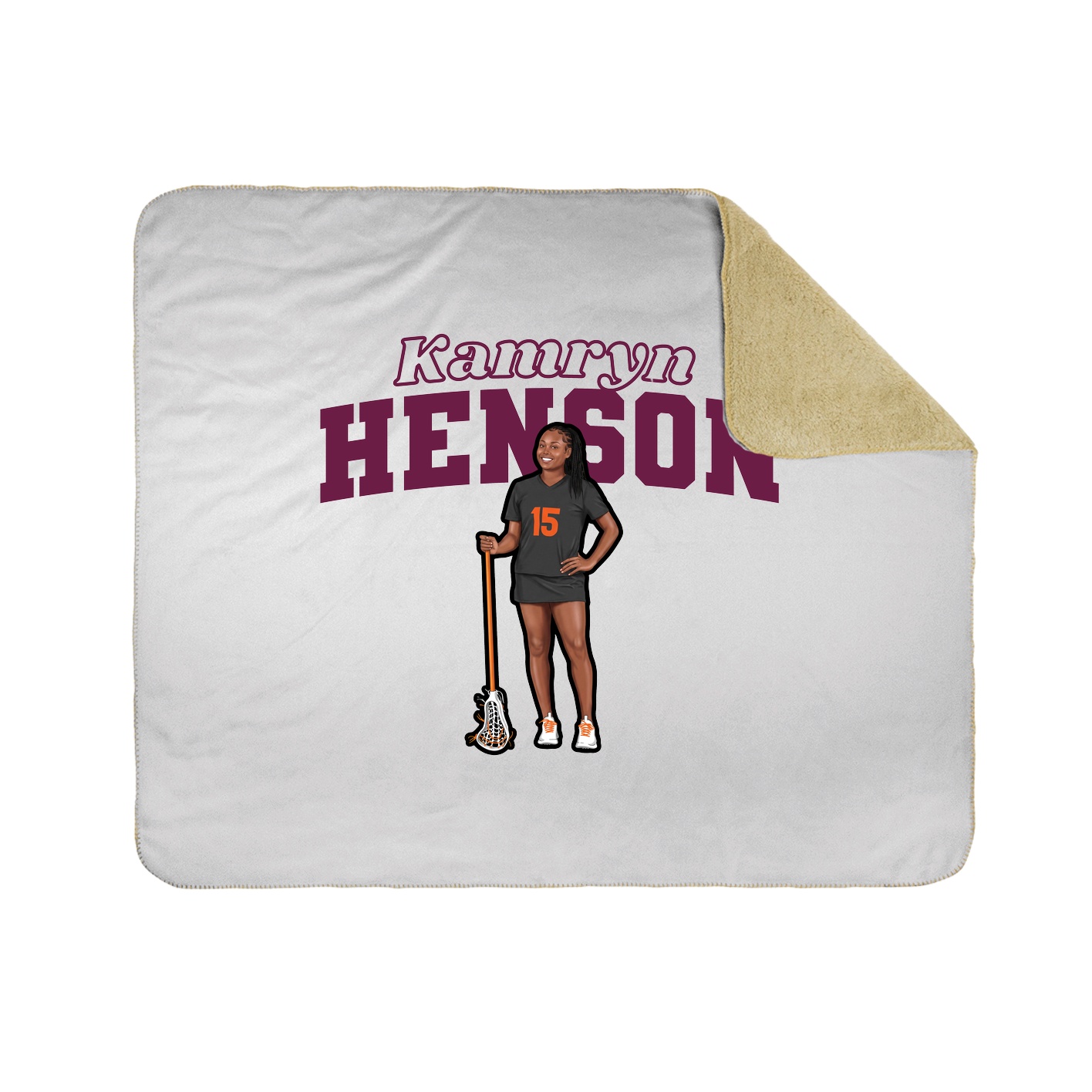 Throw Blanket — Name Arch in White