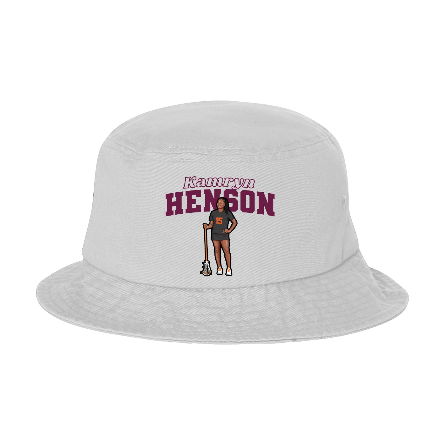 Bucket Cap — Name Arch in White