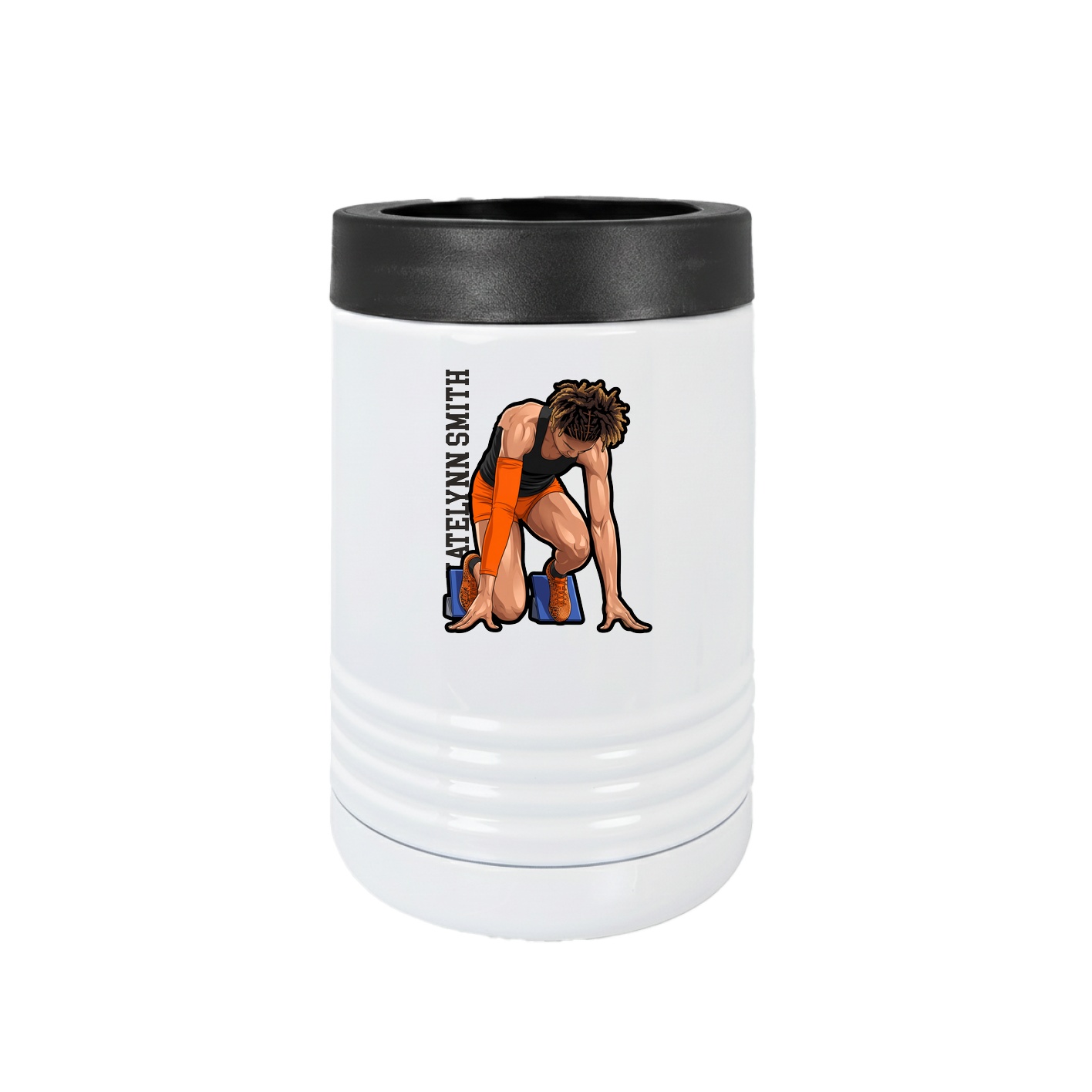Beverage Holder — Name Vertical in White