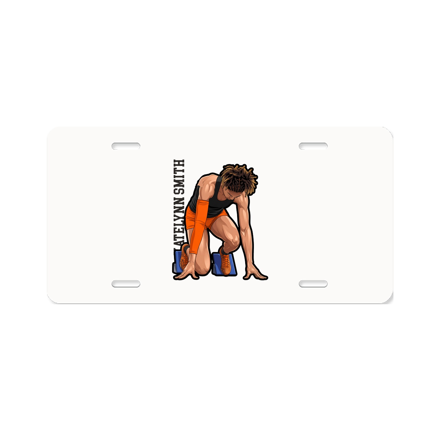 License Plate — Name Vertical in Classic