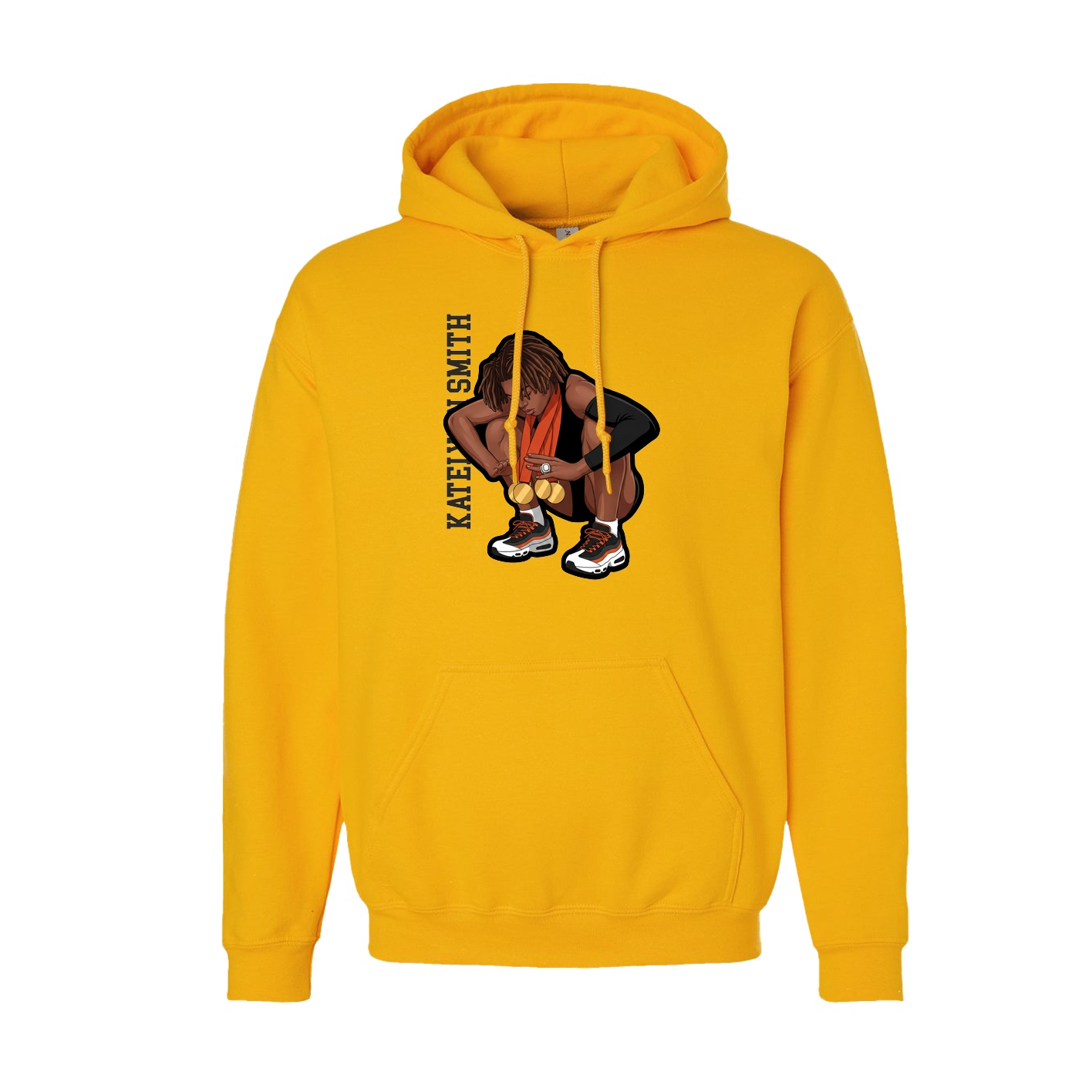Hoodie — Name Vertical in Gold