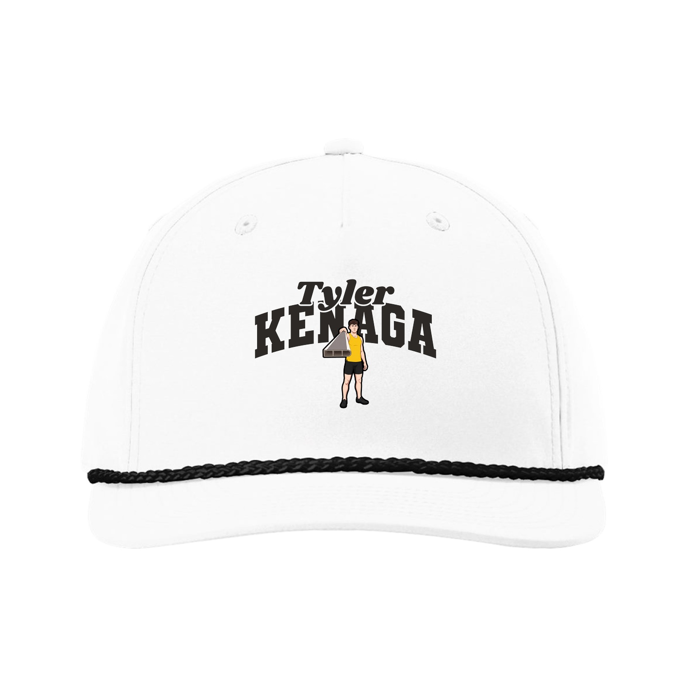 Five-Panel Classic Rope Cap — Signature Arch in White