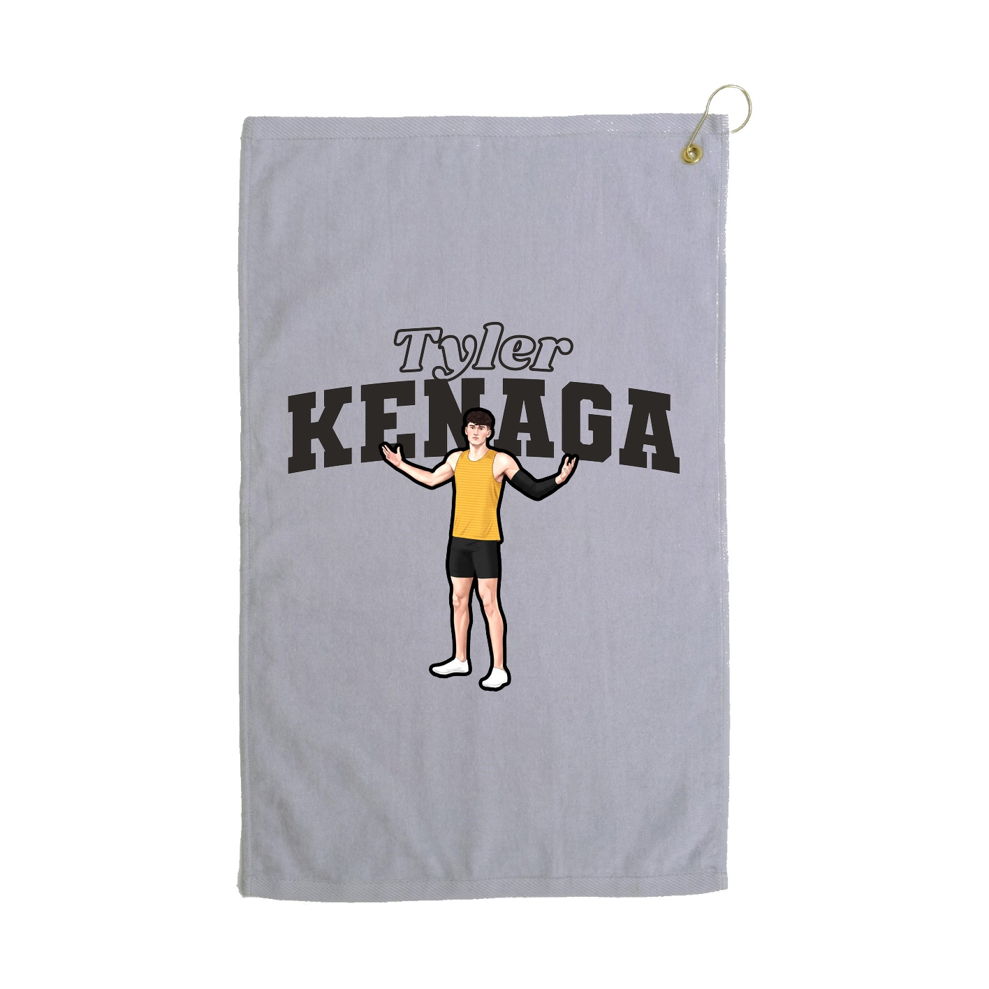 Golf Towel — Name Arch in Grey