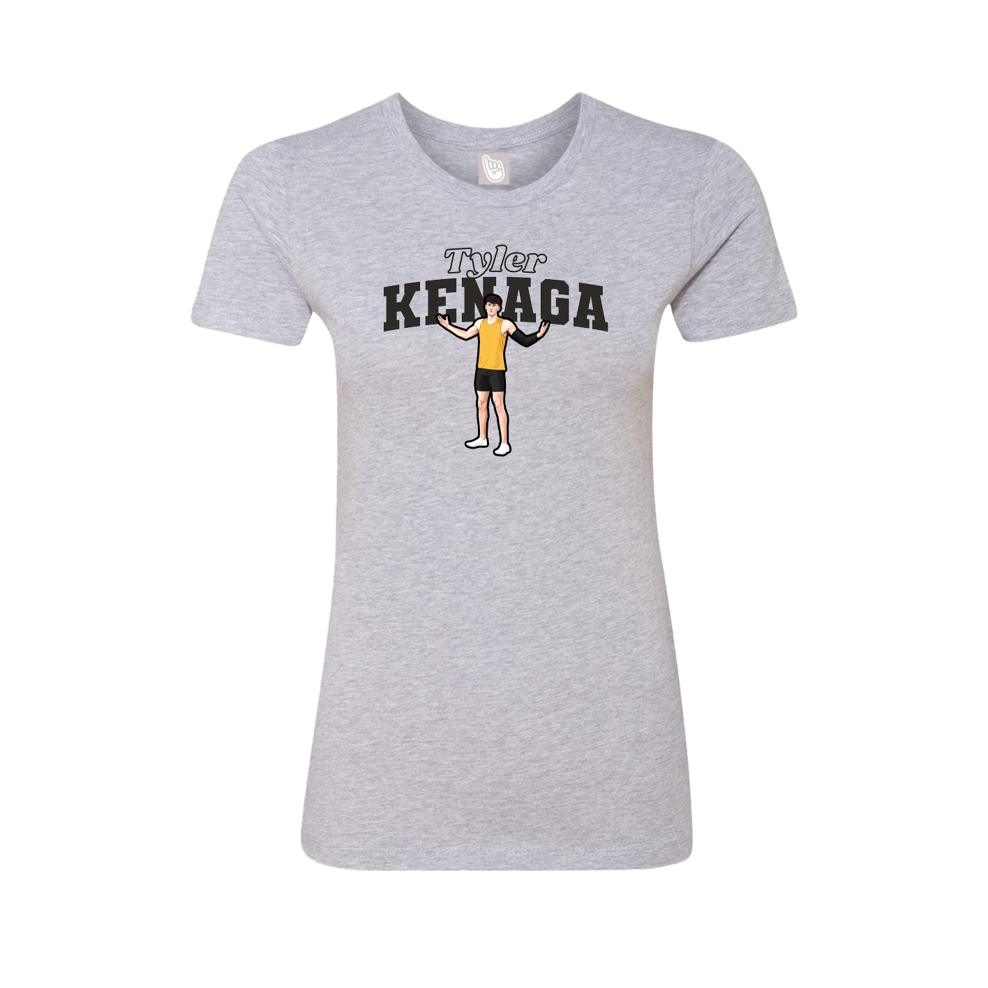 Fitted Women's Tee — Name Arch in Grey