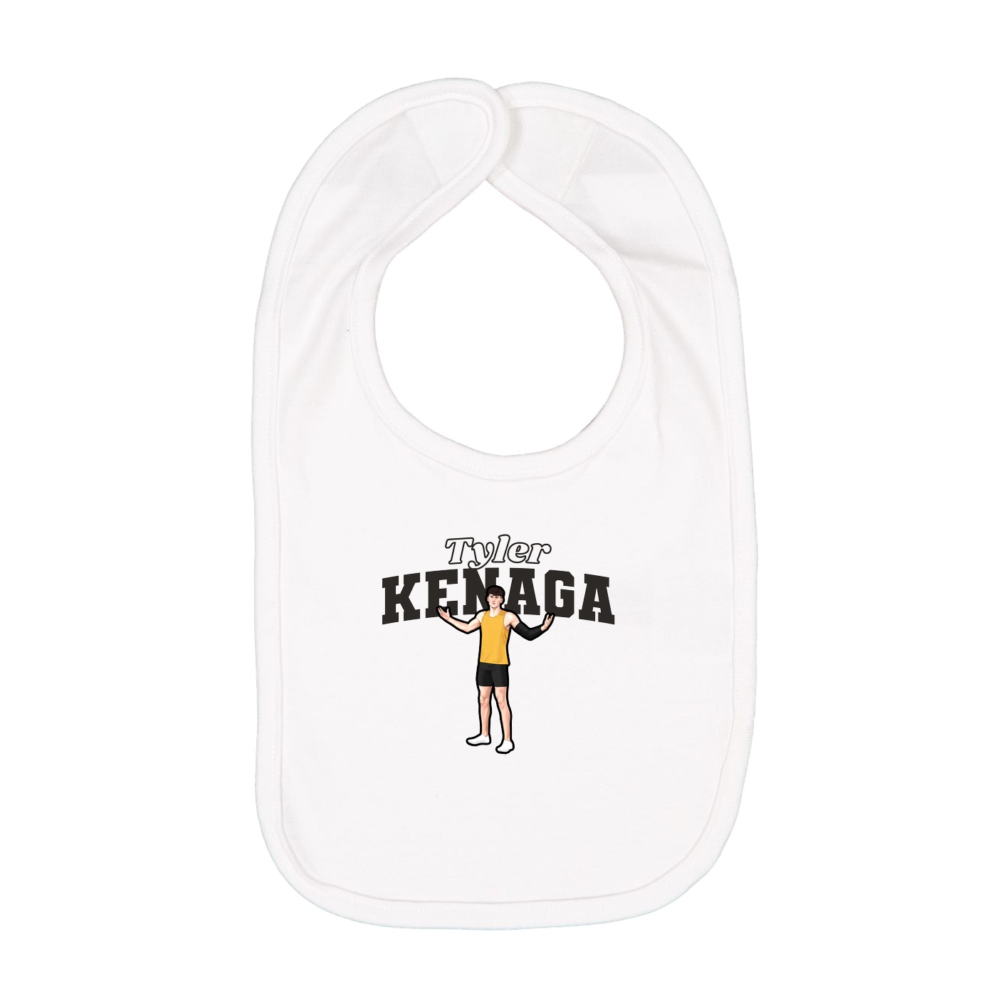 Infant Bib — Name Arch in White